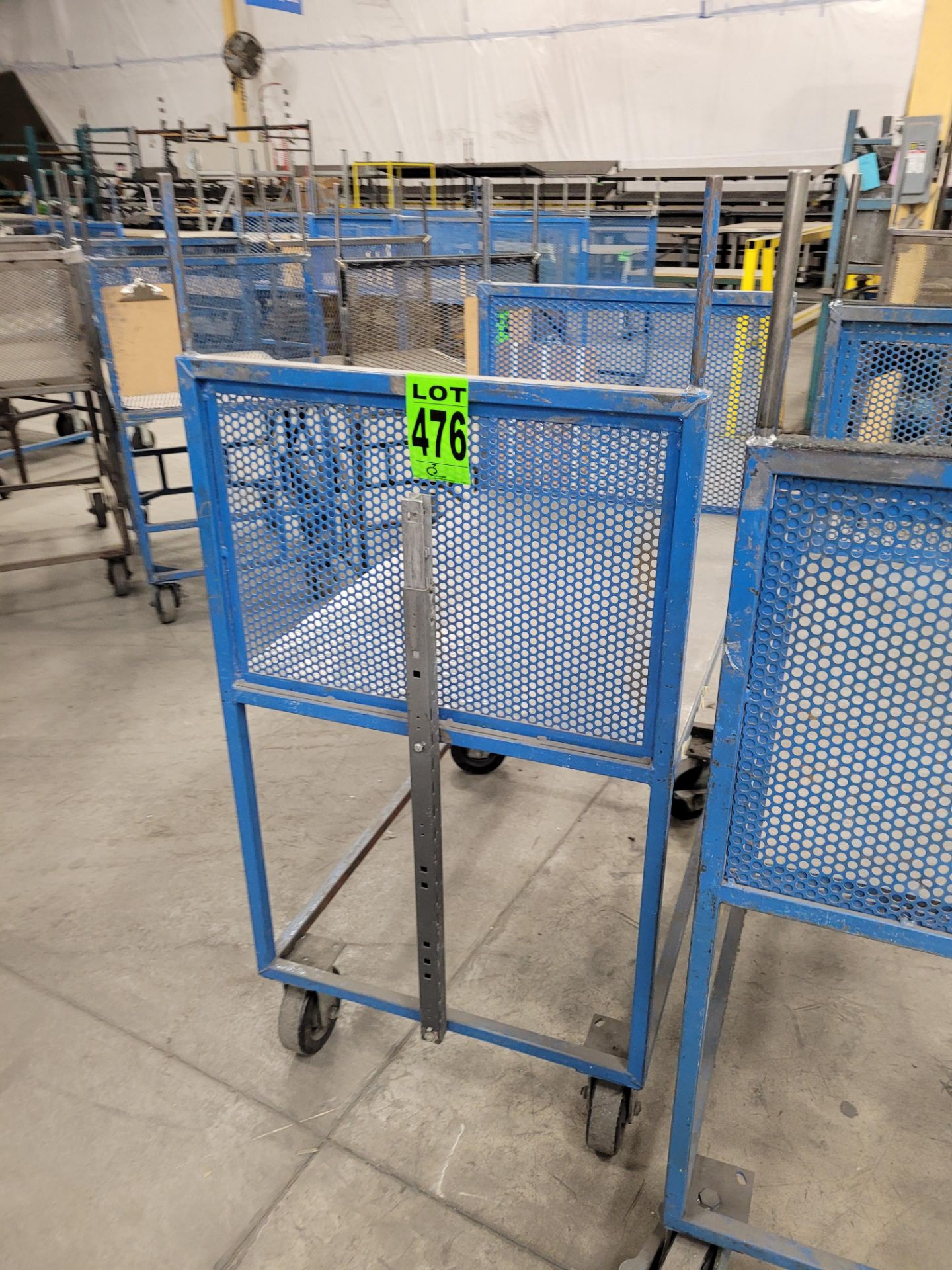 Lot of (3) steel-lattice carts w/handles, casters - Image 4 of 5