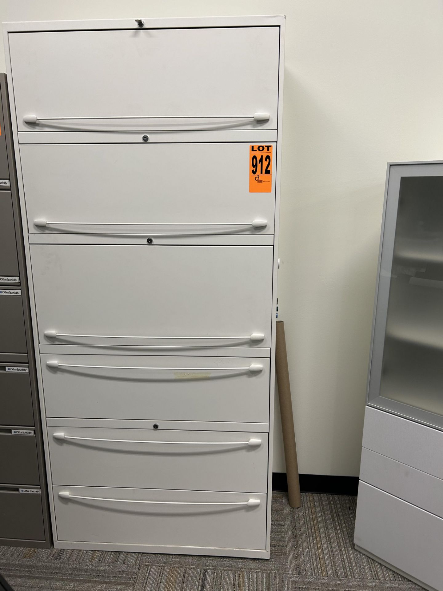 6-Level horizontal filing cabinet w/handles, key