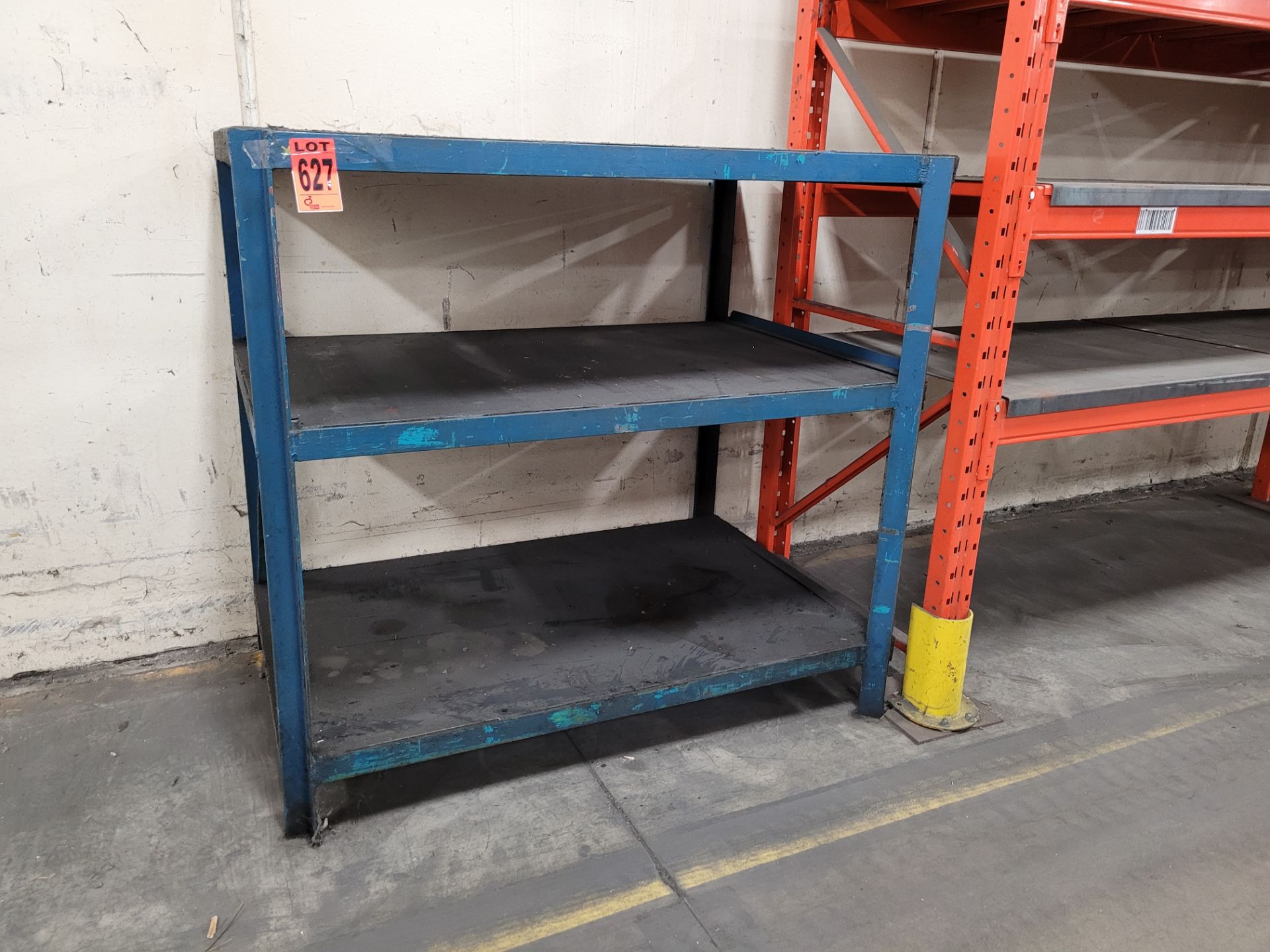 3-level steel frame shelving unit