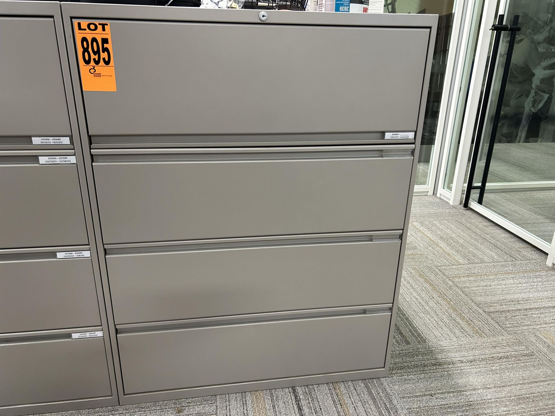 4-level horizontal steel filing cabinet