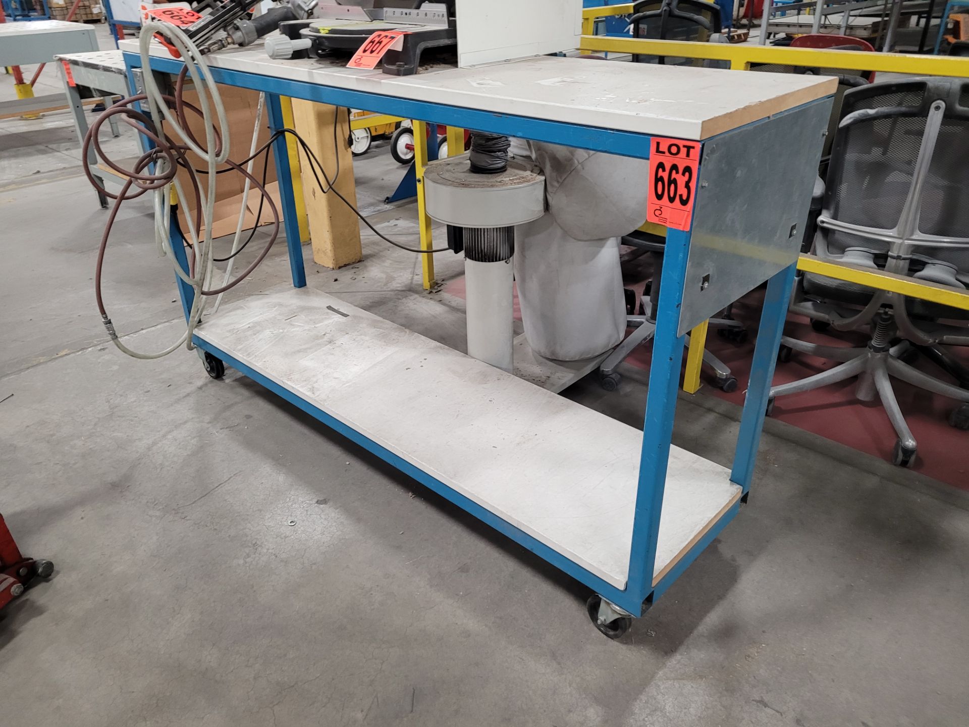 2-level mobile steel workstation on casters w/ composite surface - Image 2 of 3