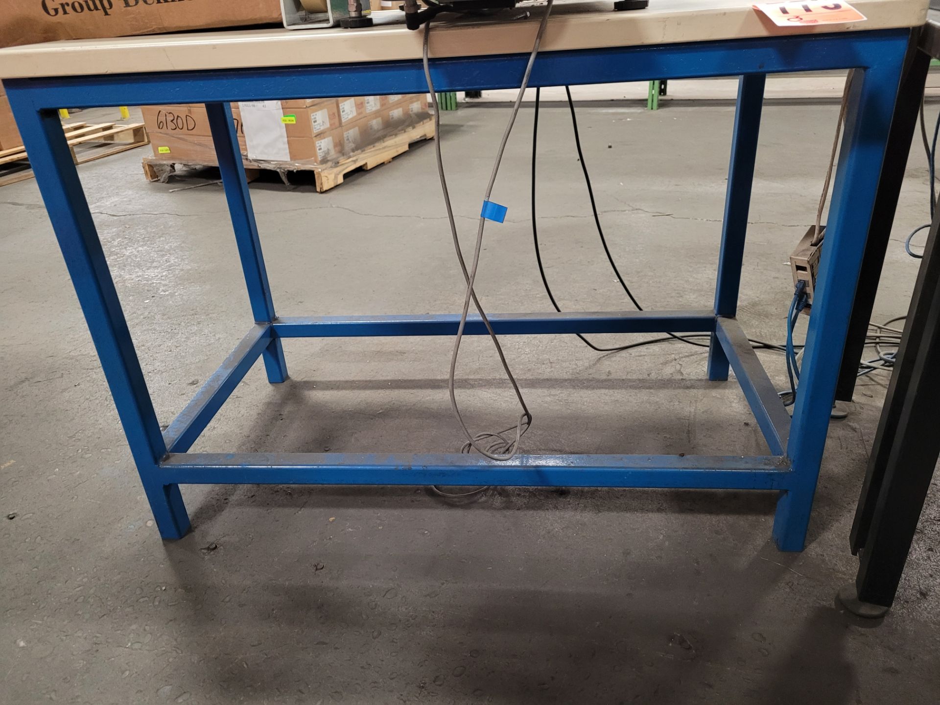 Steel frame worktable w/ composite surface - Image 2 of 2