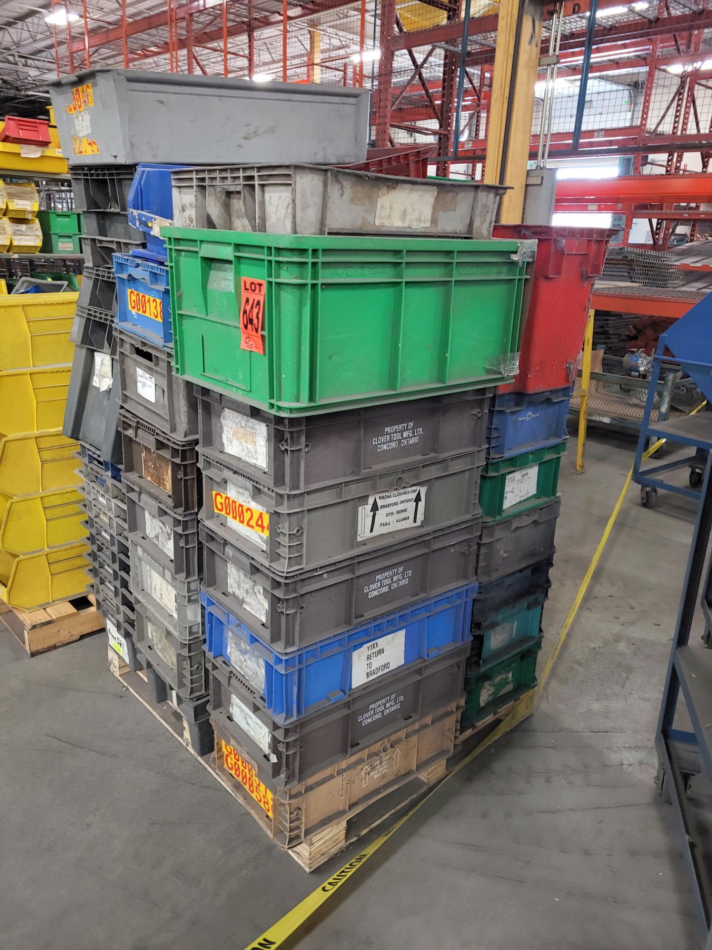 Lot of (48) assorted crates and totes, on pallet - Image 2 of 4