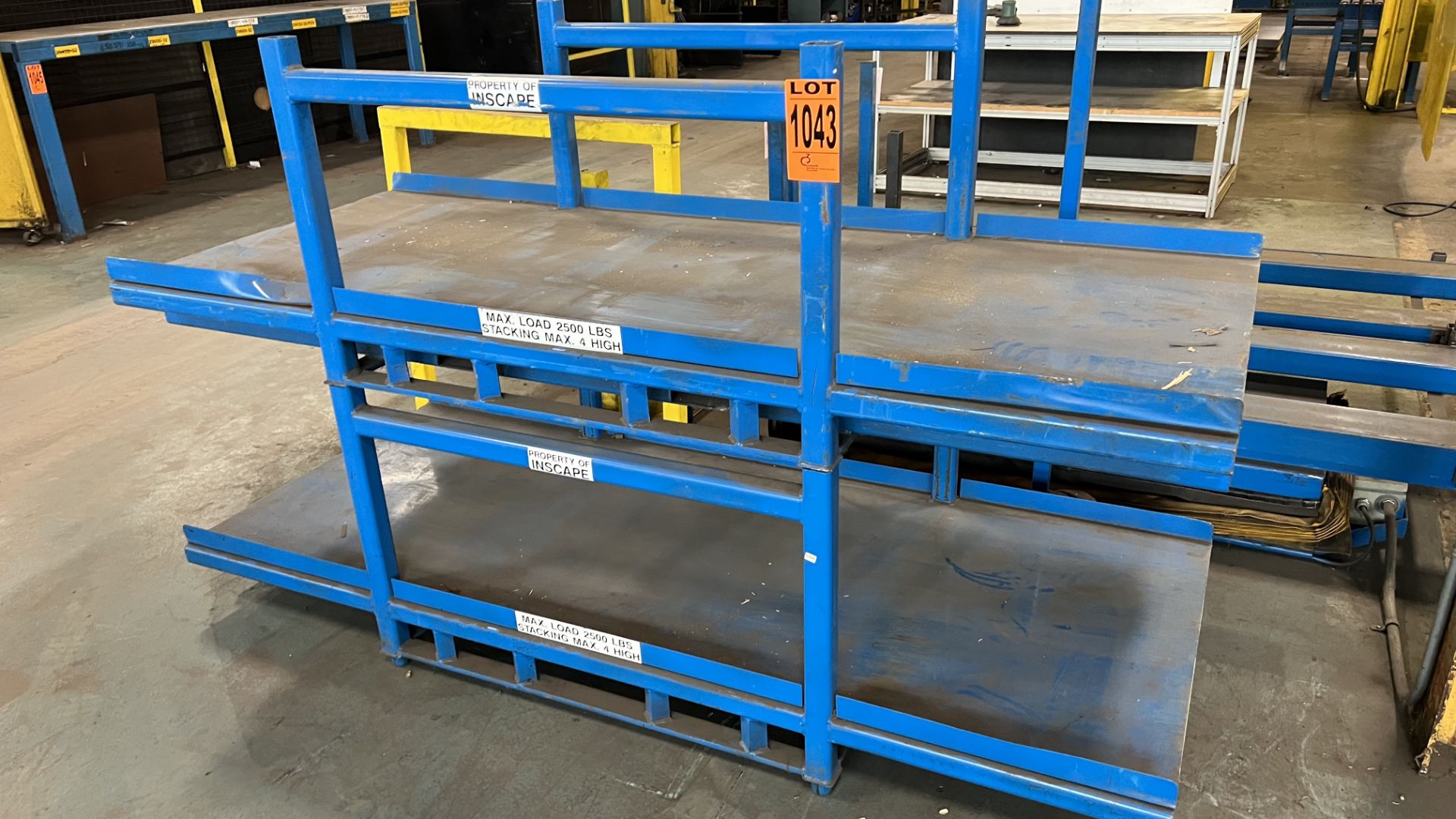 (2) Stackable steel storage units w/ forklift slots, 2500lb. Cap/ea