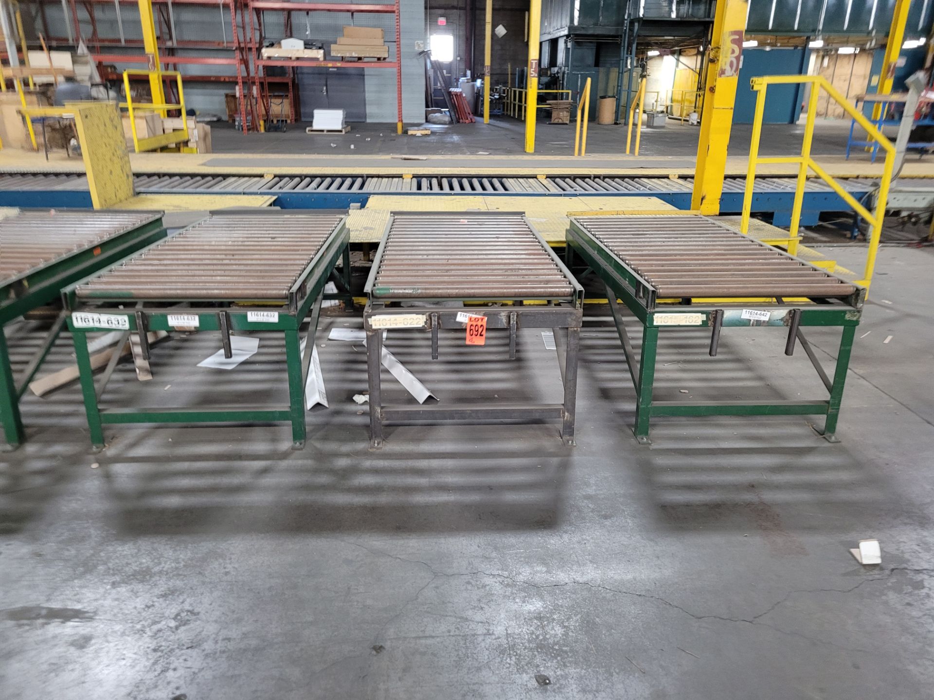 Lot of (3) manual roller conveyors