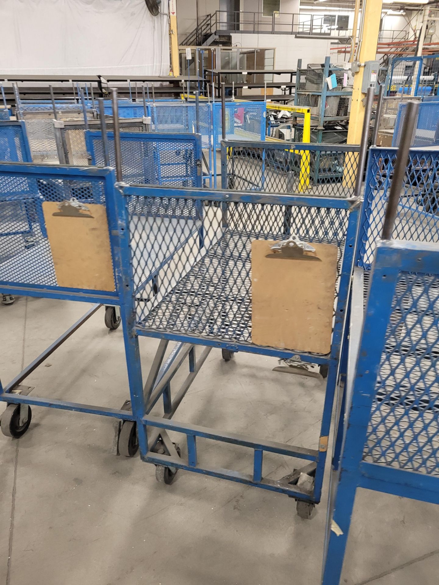 Lot of (3) steel-lattice carts w/handles, casters, wheel lock, (1) w/ expandable sides - Image 3 of 4