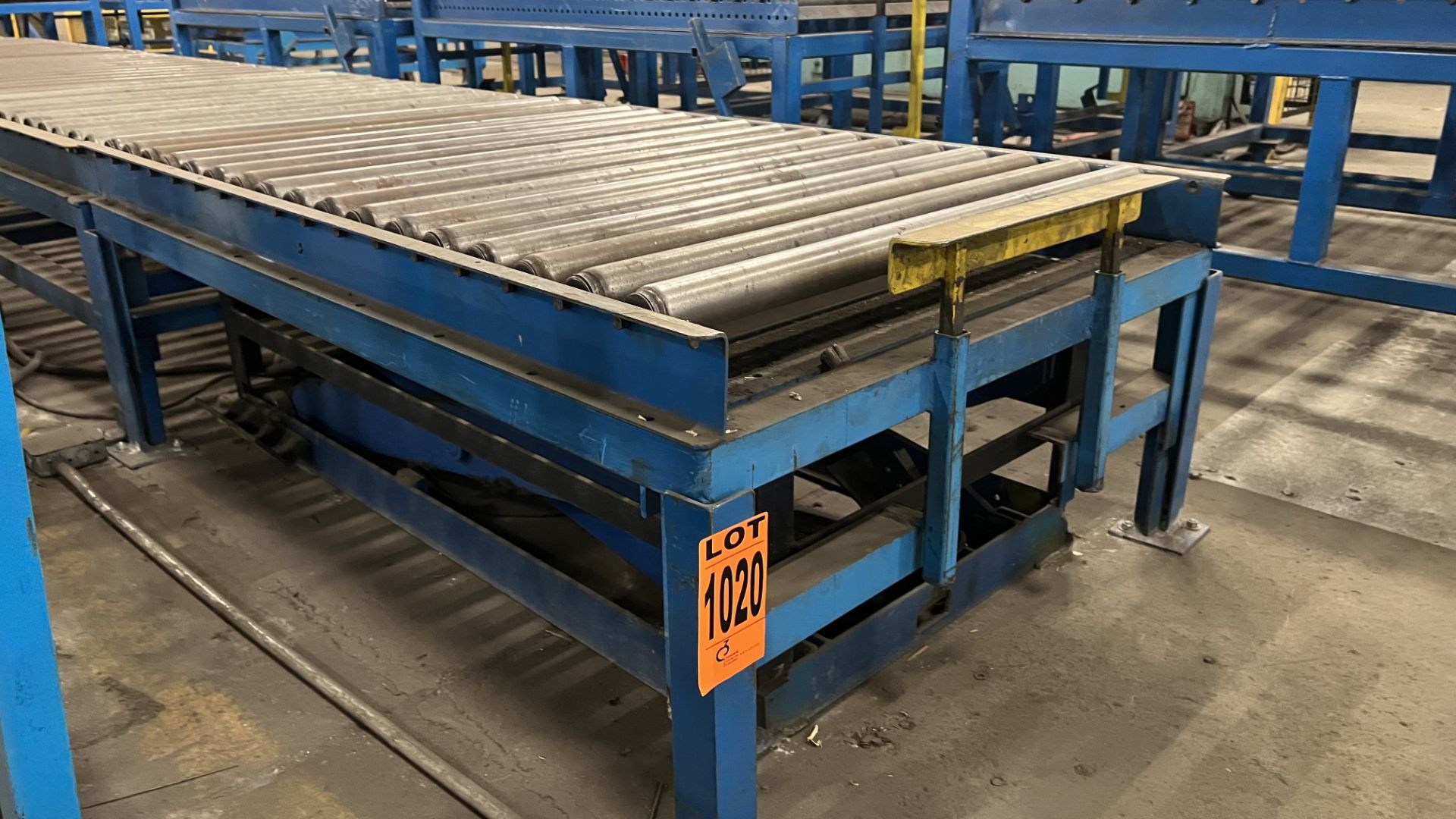 Lot of (2) steel frame manual roller conveyors w/ handles, casters, foot lock and adjustable height - Image 2 of 7