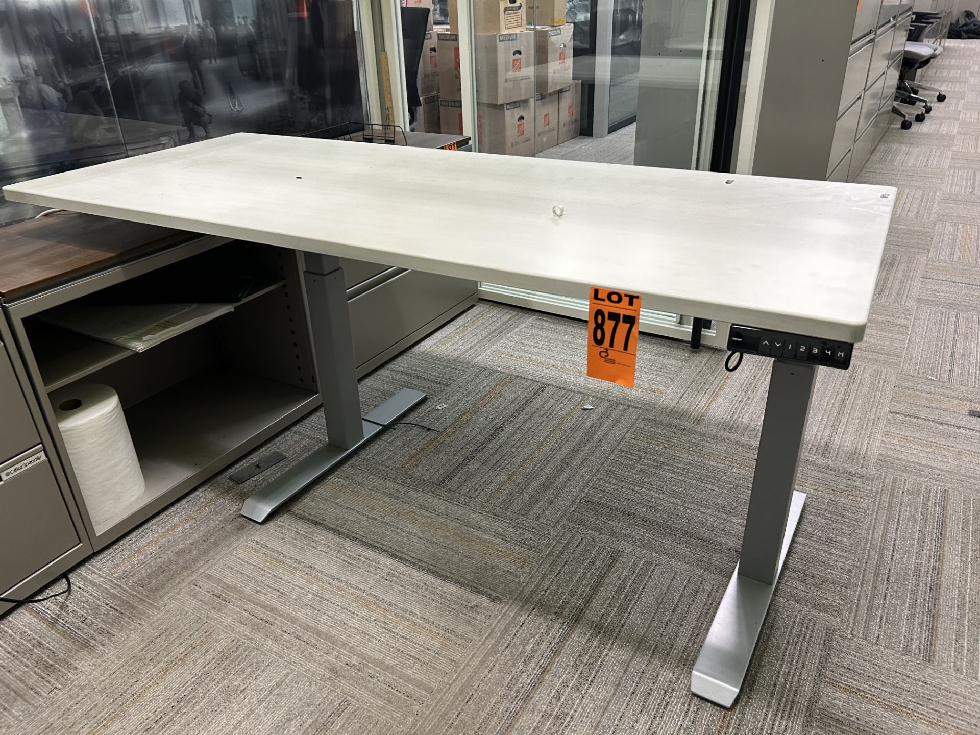 INSCAPE adjustable height, programmable control electric desk w/composite surface