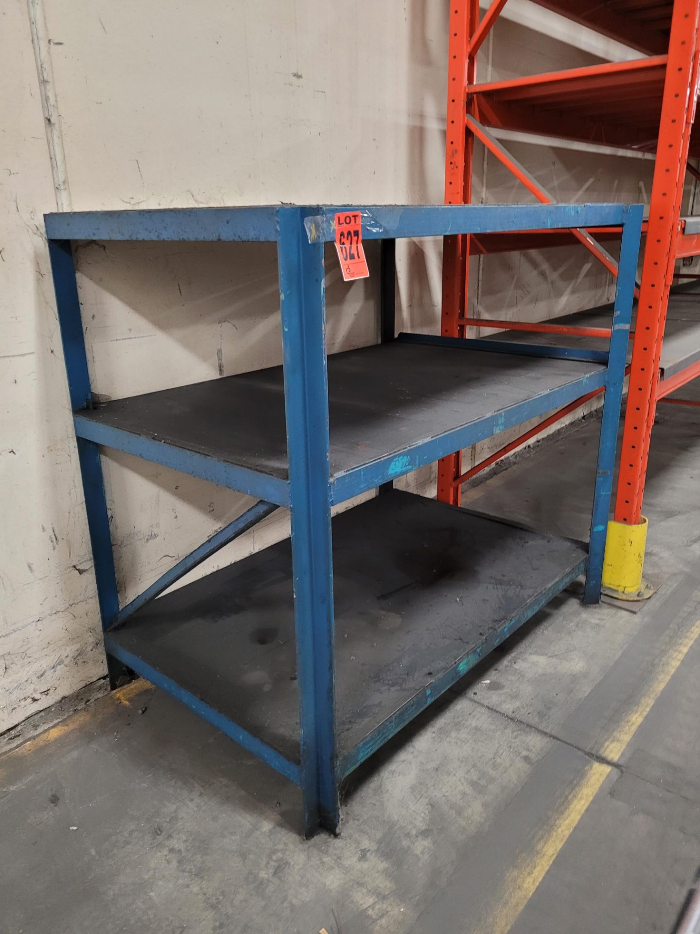 3-level steel frame shelving unit - Image 2 of 2