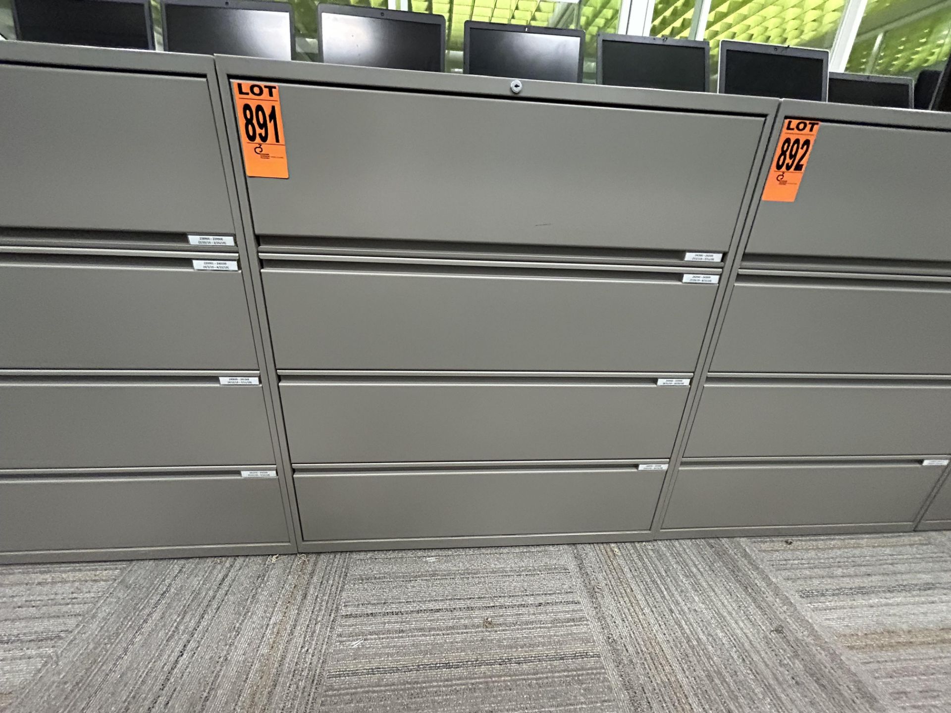 4-level horizontal steel filing cabinet