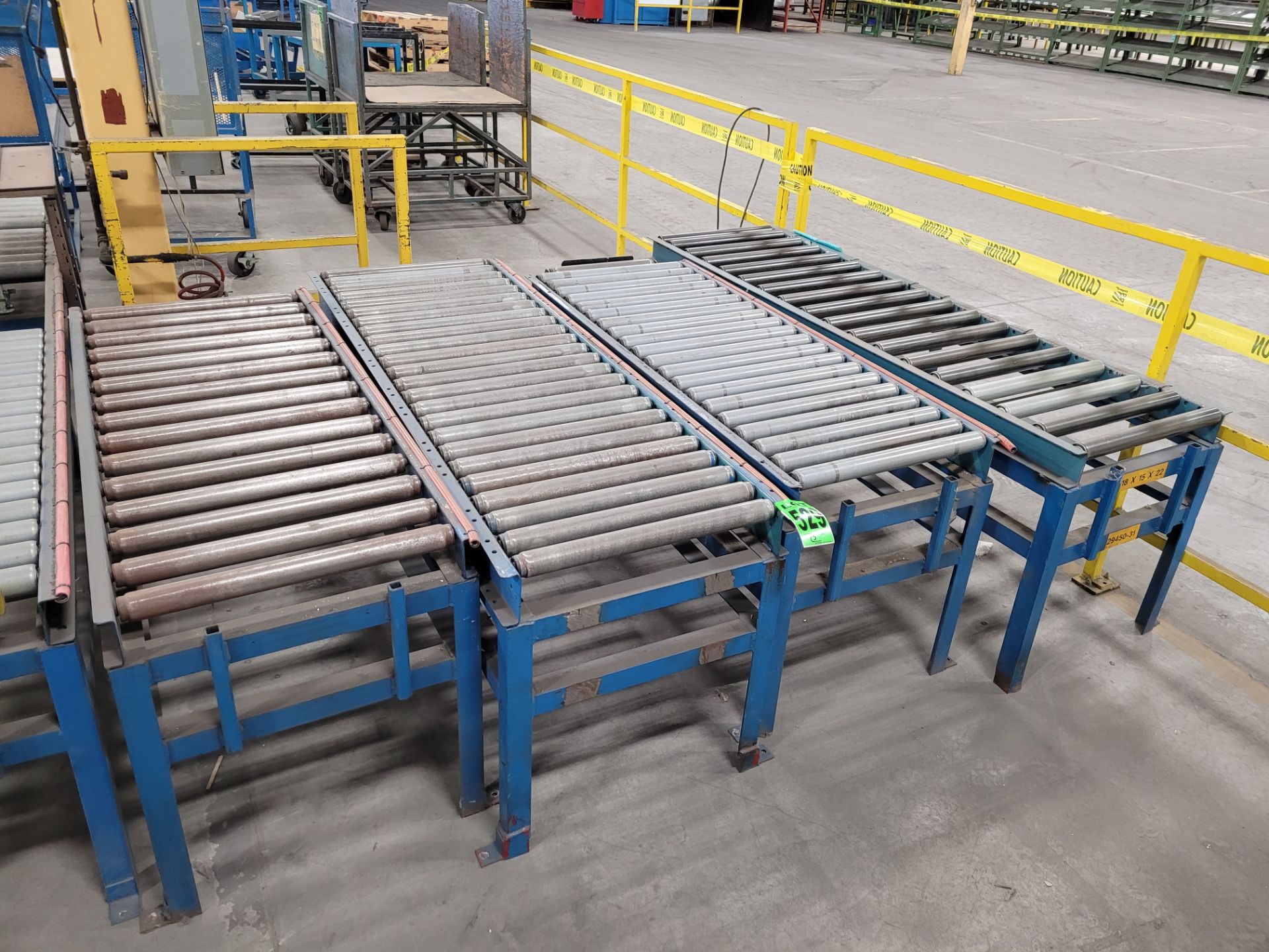 Lot of (4) manual roller conveyors