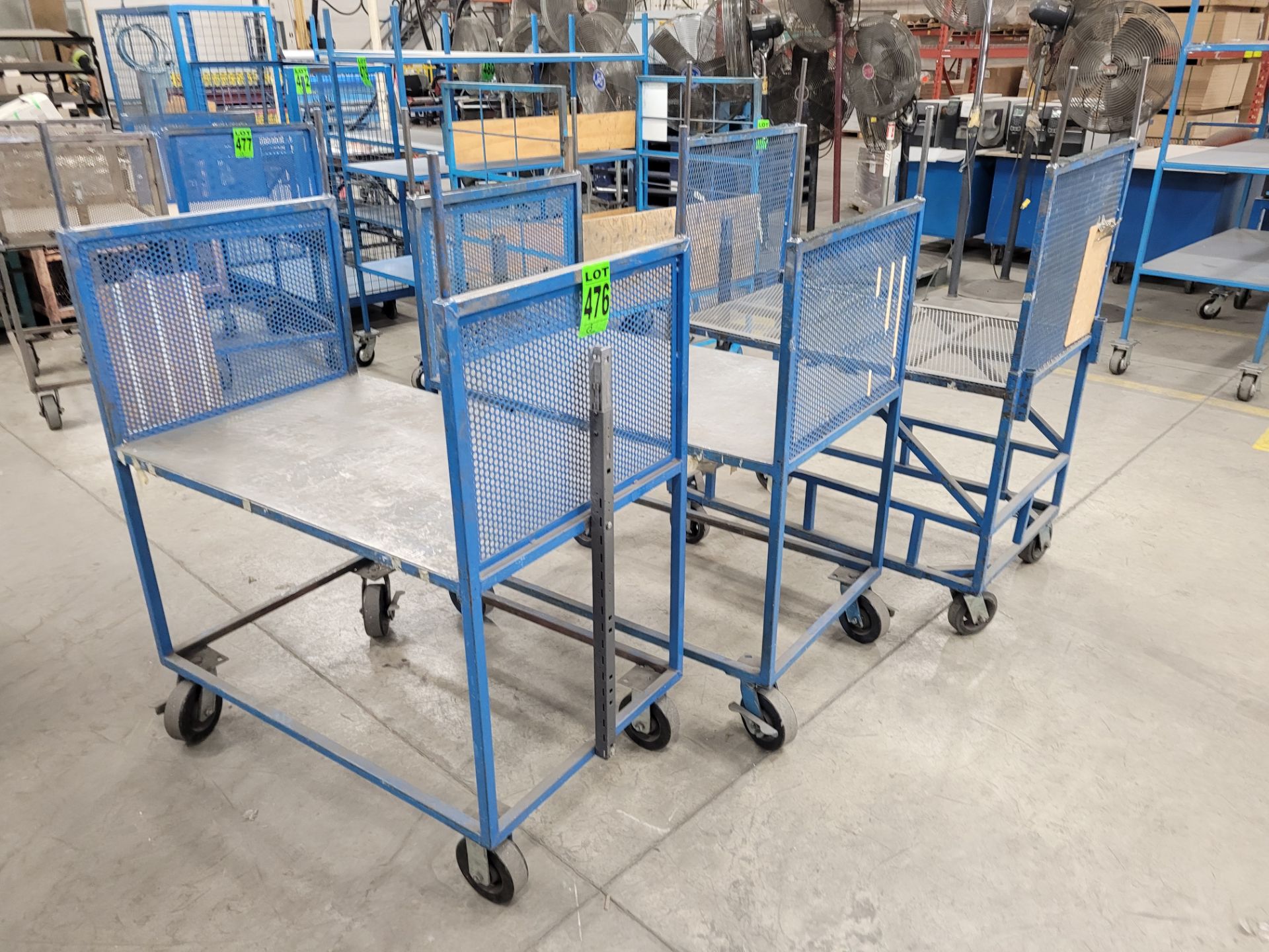 Lot of (3) steel-lattice carts w/handles, casters - Image 5 of 5