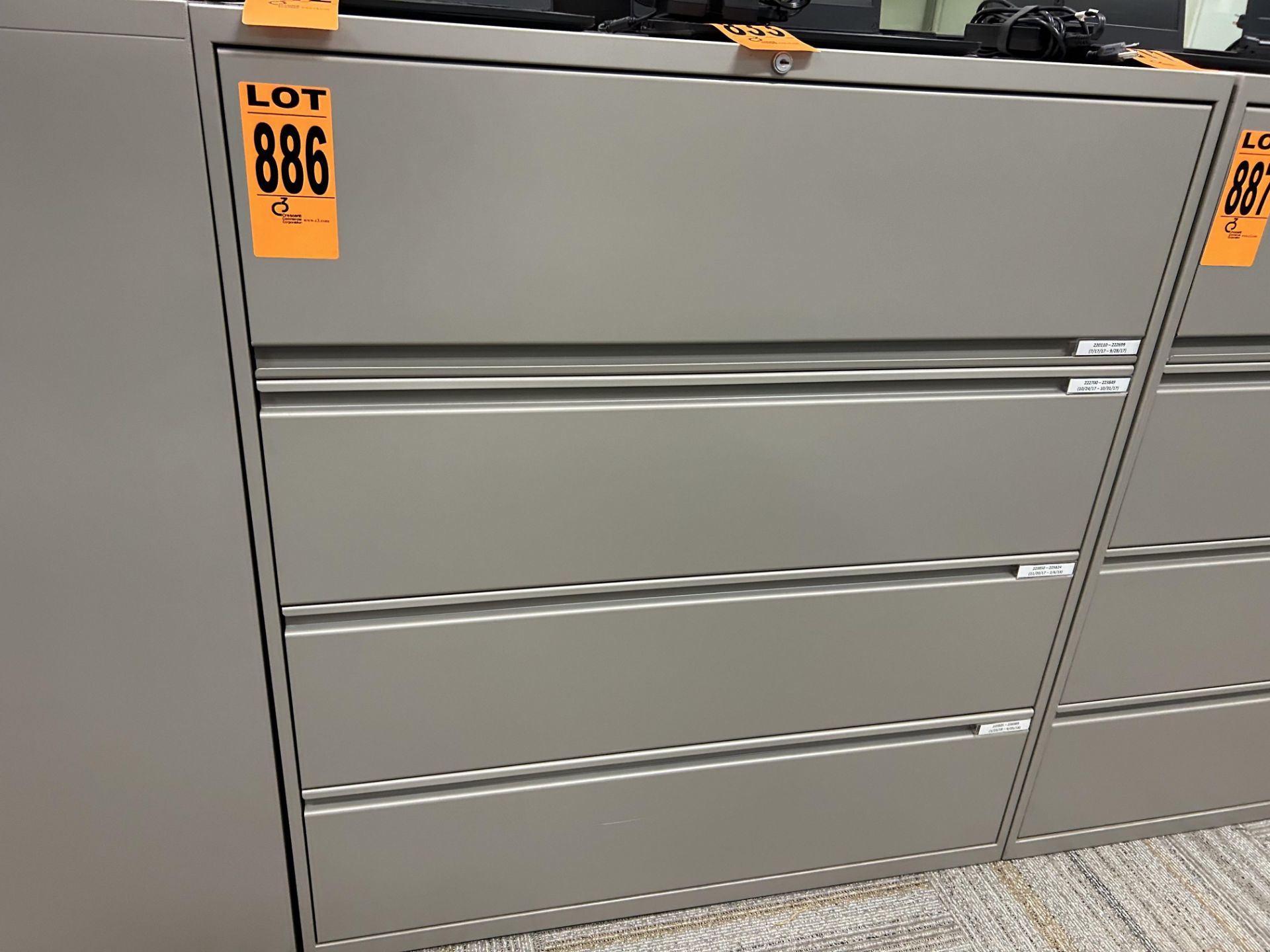 4-level horizontal steel filing cabinet