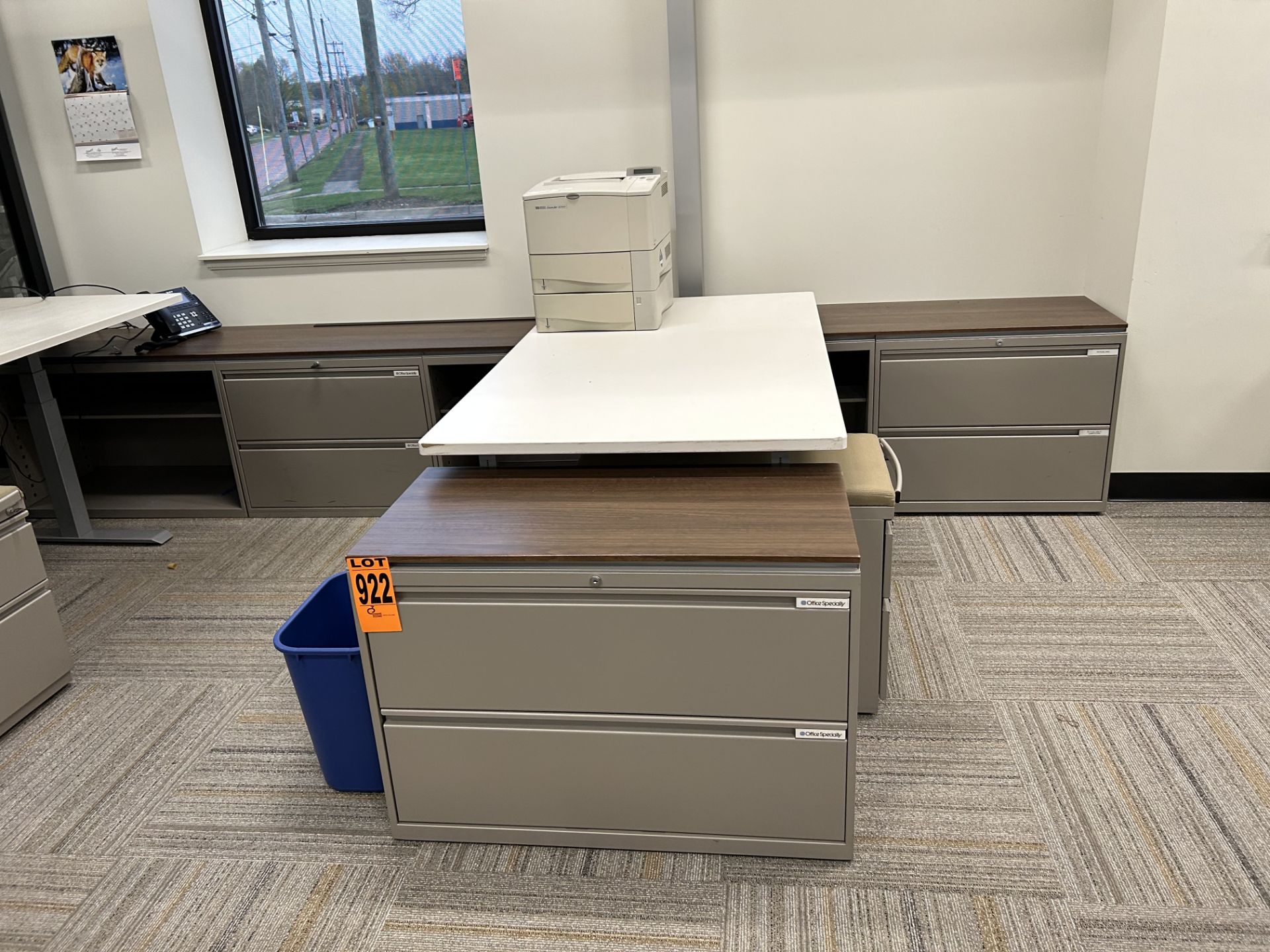 Lot of office furniture incl. (3) 2-level filing cabinets