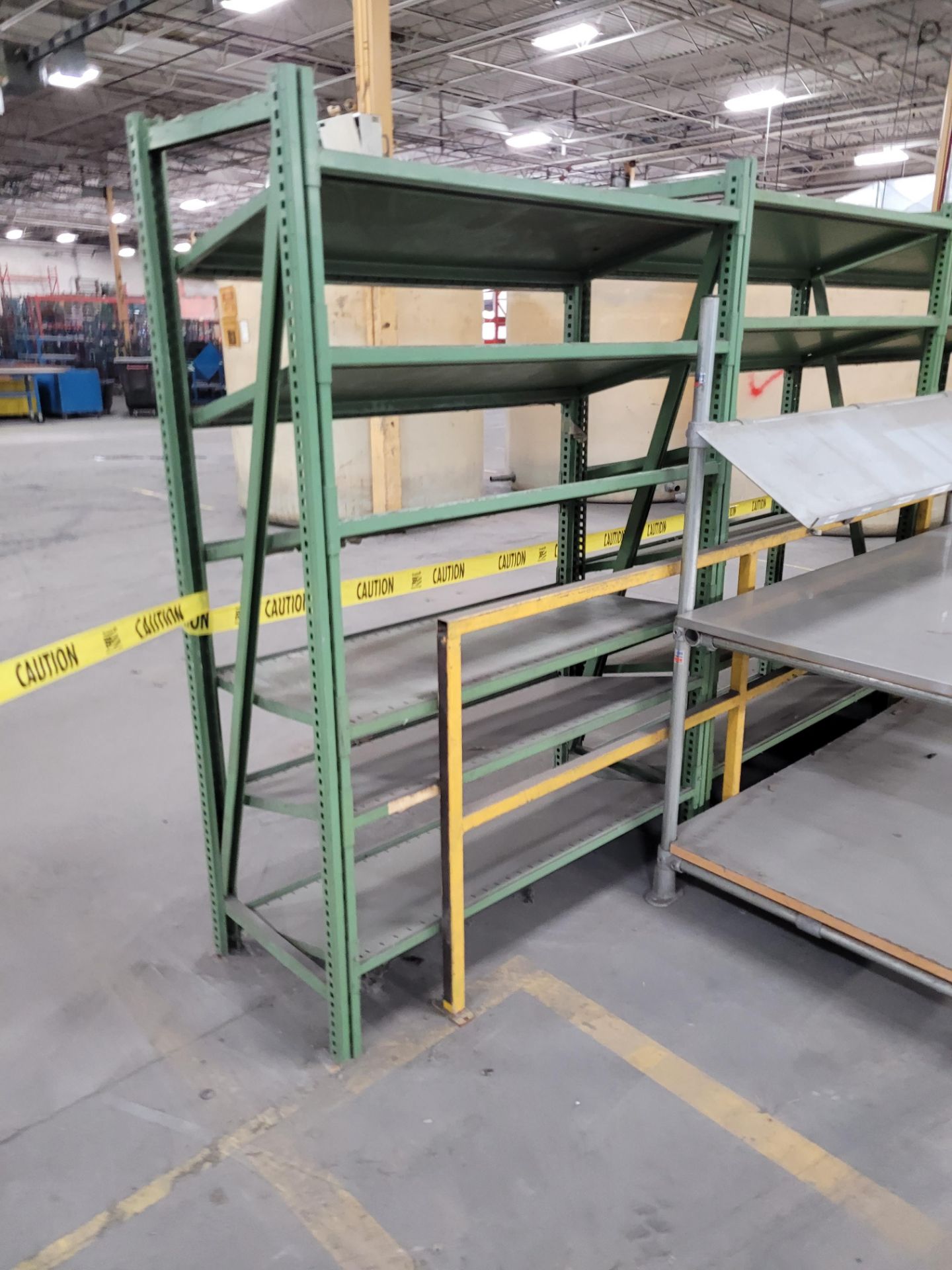 Lot of (8) sections of 6-level inclined teardrop shelving units, (45) shelves, (16) uprights - Image 11 of 14