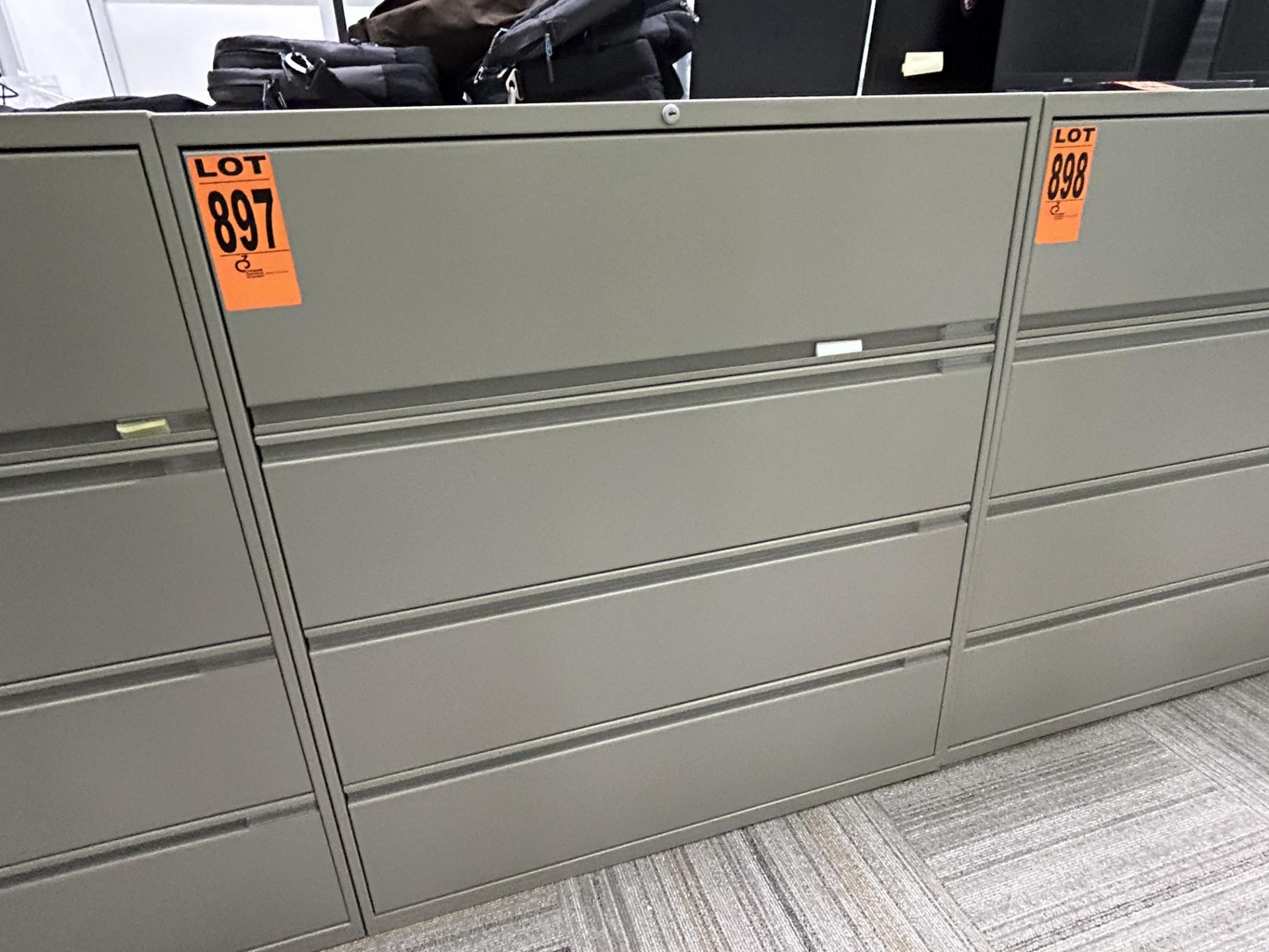 4-level horizontal steel filing cabinet