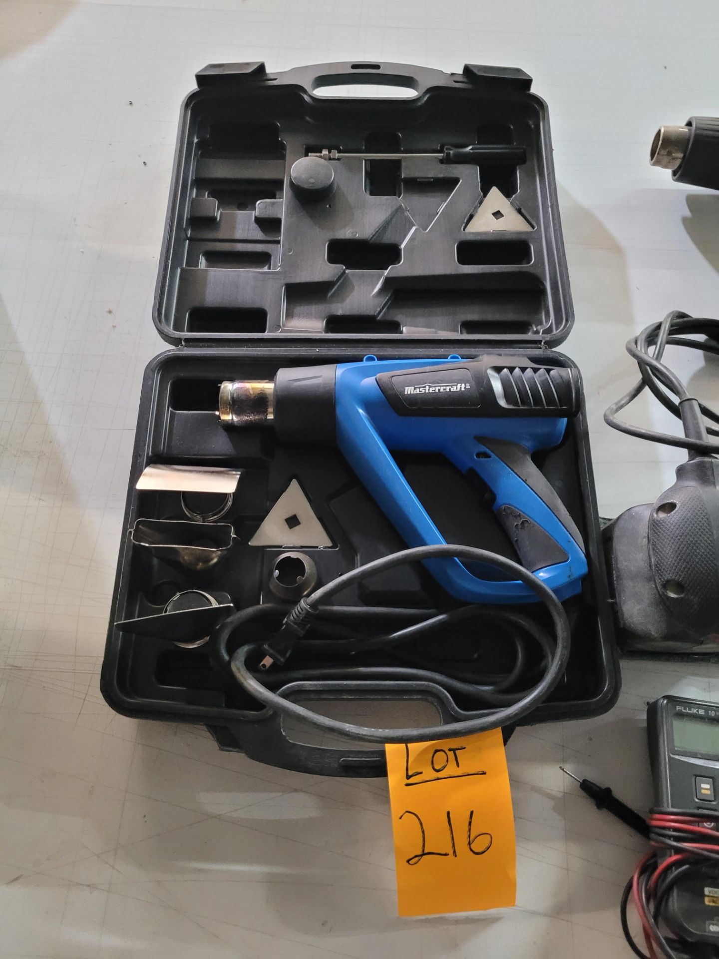 Lot of misc. tools incl. Corded MASTERCRAFT Heat Guns, Grinding Pad, Saw, Multimeter - Image 2 of 6