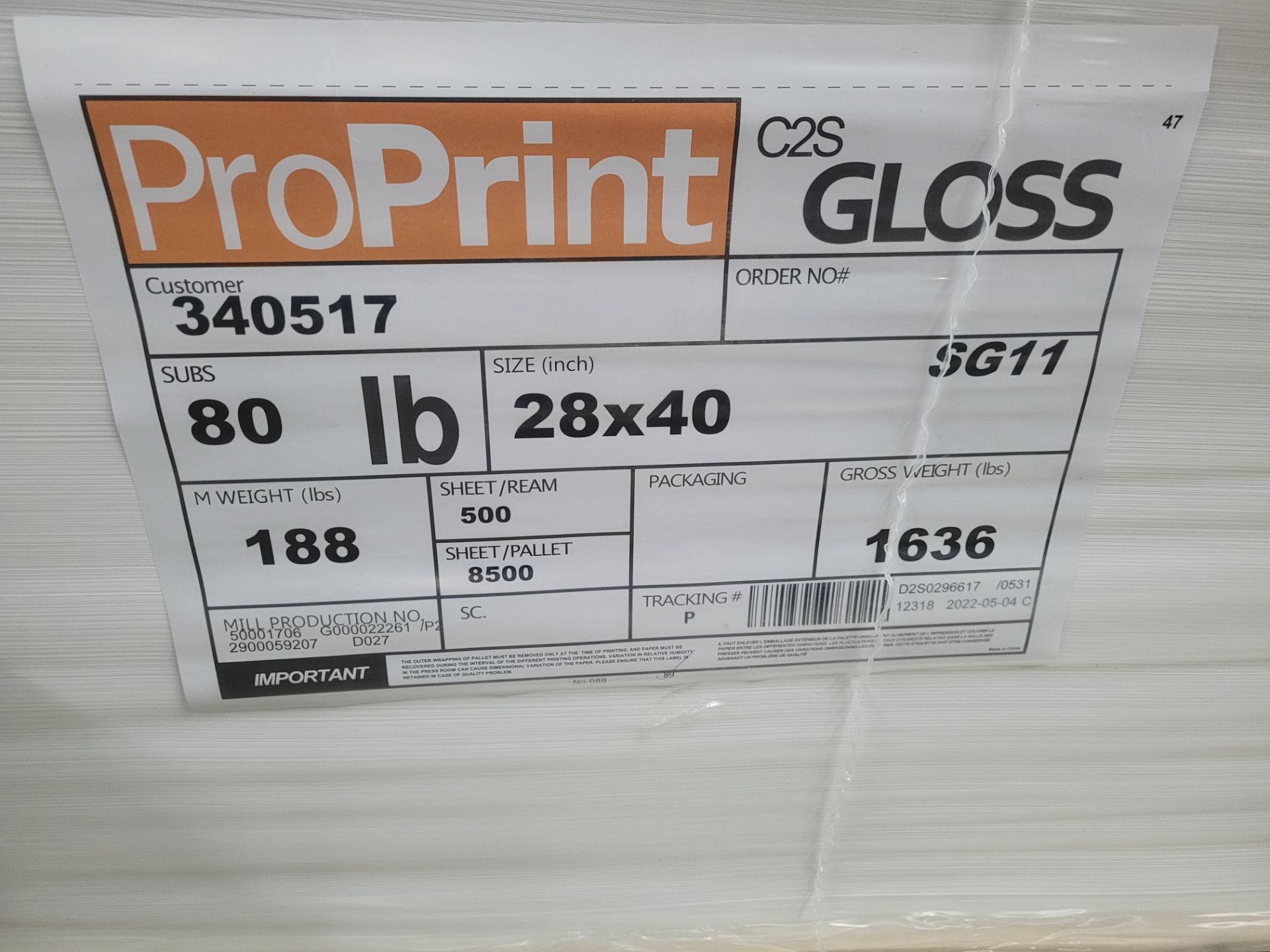 Lot of PROPRINT C2S Gloss Paper, mod. SG11 28x40 - Image 3 of 3