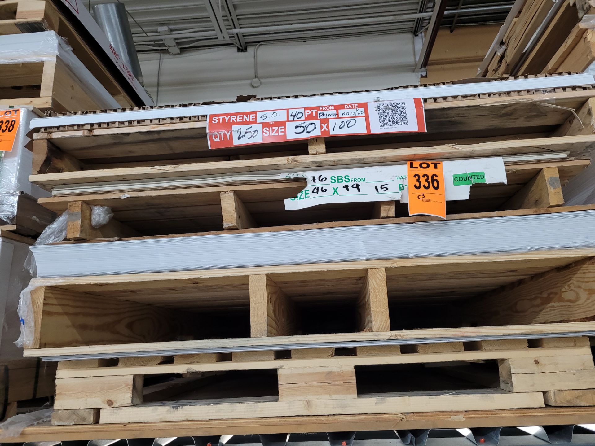 Lot of (4) pallets of sheet inventory incl. STYRENE 5.0, 40pt, 50x100 - Image 2 of 2