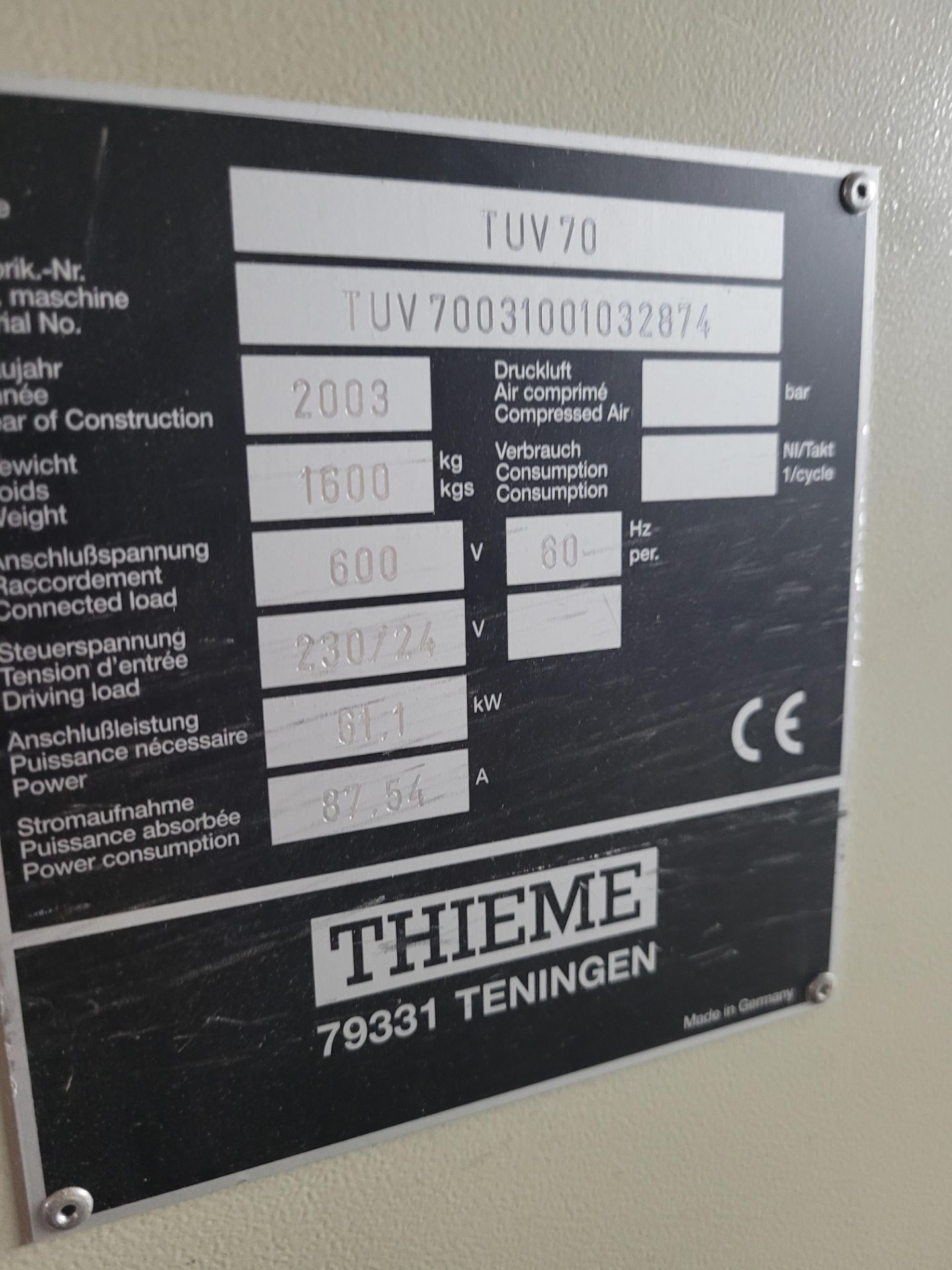 Section of THIEME 5070 Line - Screen-Printing Units, UV Dryer, Controls, Power Units, Platform - Image 5 of 15