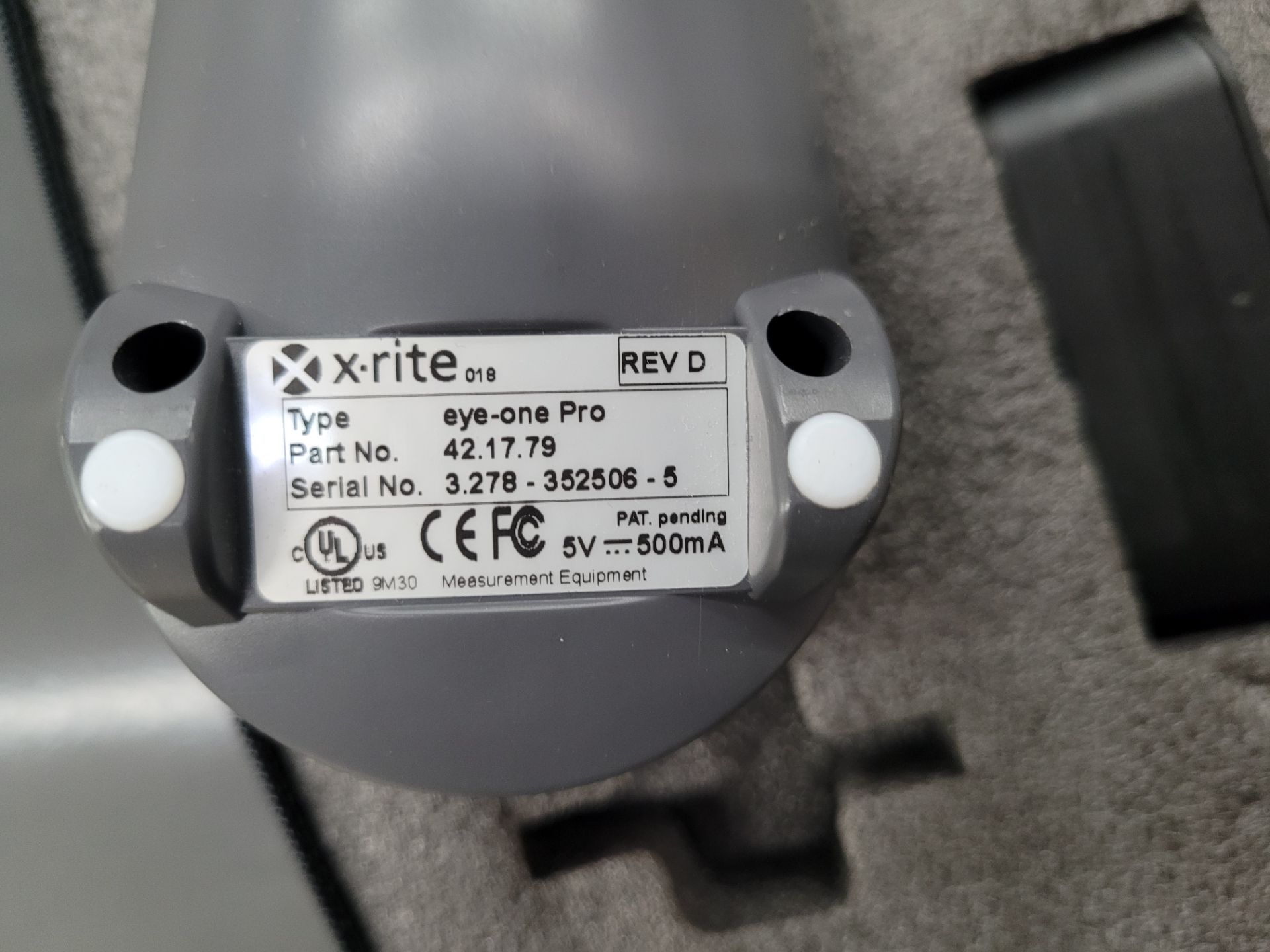 X-RITE mod. i1 Eye-One Pro Spectrophotometer 42.17.79 Rev D, ser. 3.287-352506-5 - Image 3 of 3