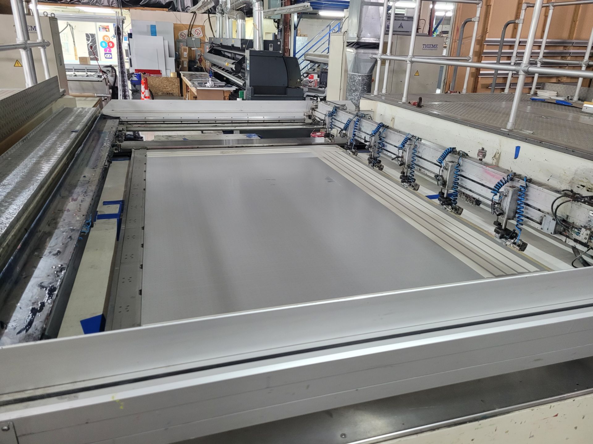 Section of THIEME 5070 Line - Included components pictured - Screen-Printing Units, UV Dryer, Digita