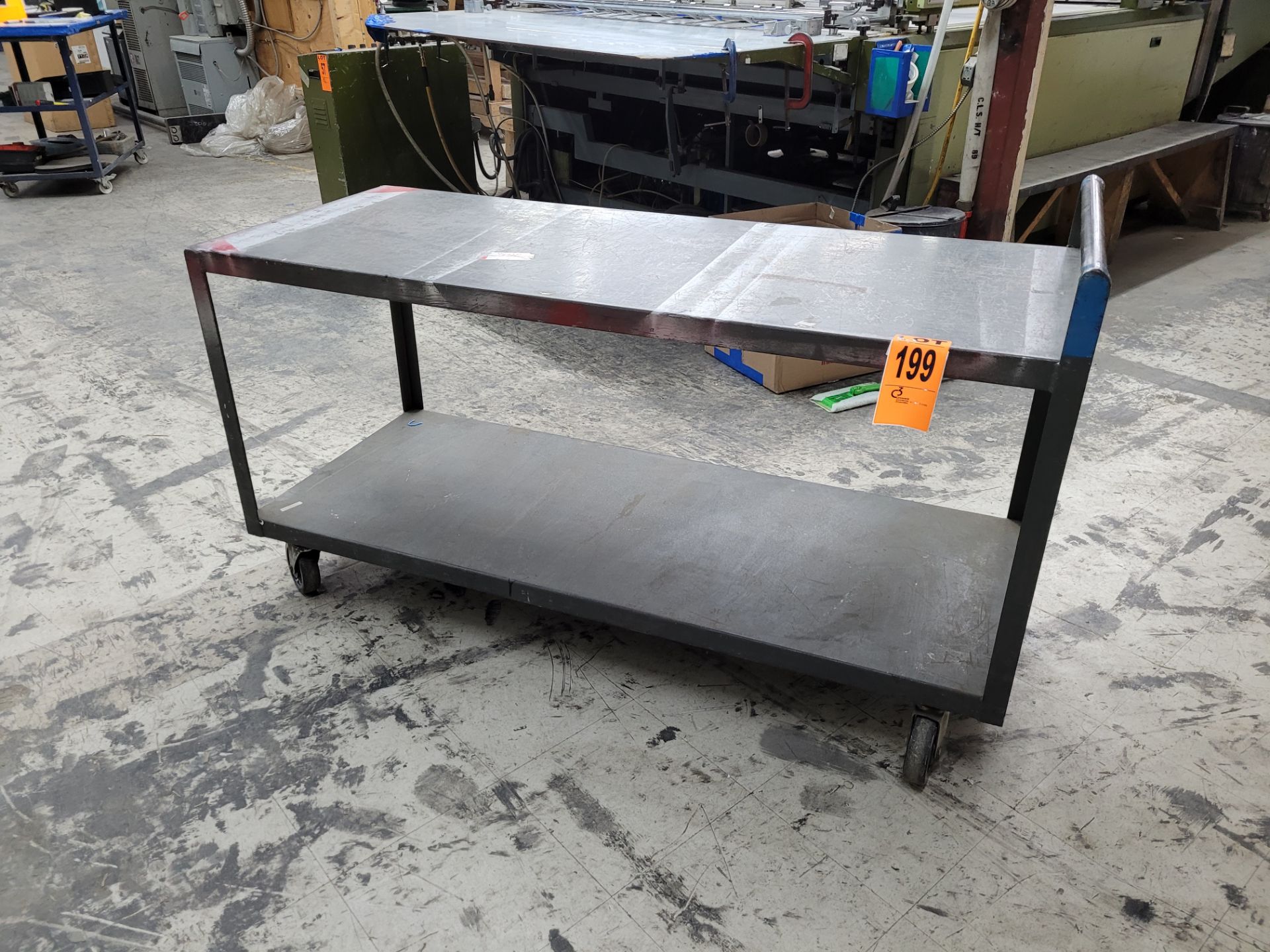 2-Level Steel Platform Cart w/ Handles on Casters