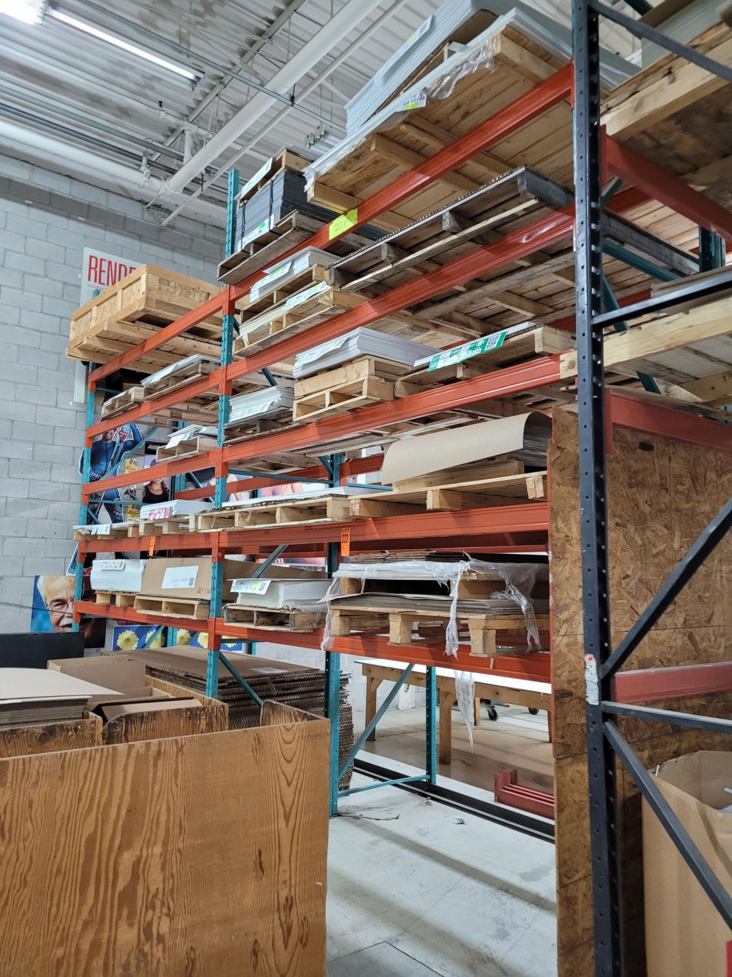 Lot of (6) Sections of Pallet Racking incl. (10) Uprights, (42) beams. Subject to late removal