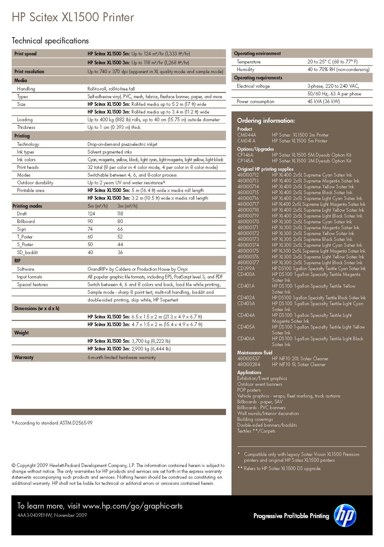 HP SCITEX mod. XL1500 5M 4 -8 color Large Format Industrial Printer, ser. 2965 – Not in use, repair - Image 6 of 19