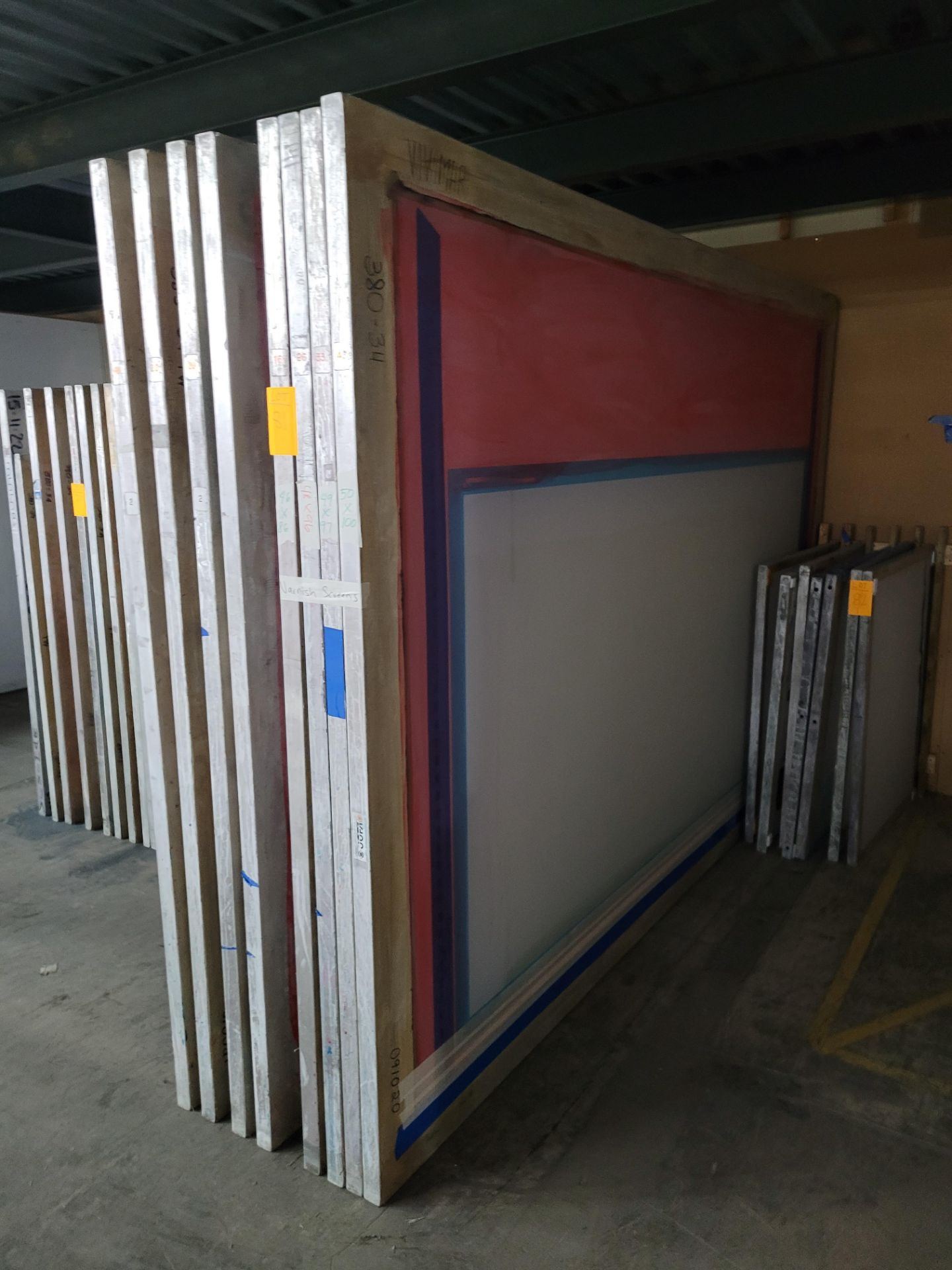 Lot of (4) 124" x 86.5" h Aluminum Printing Frames, Varnish Screens, see photo 3 - 4 for individual - Image 2 of 4