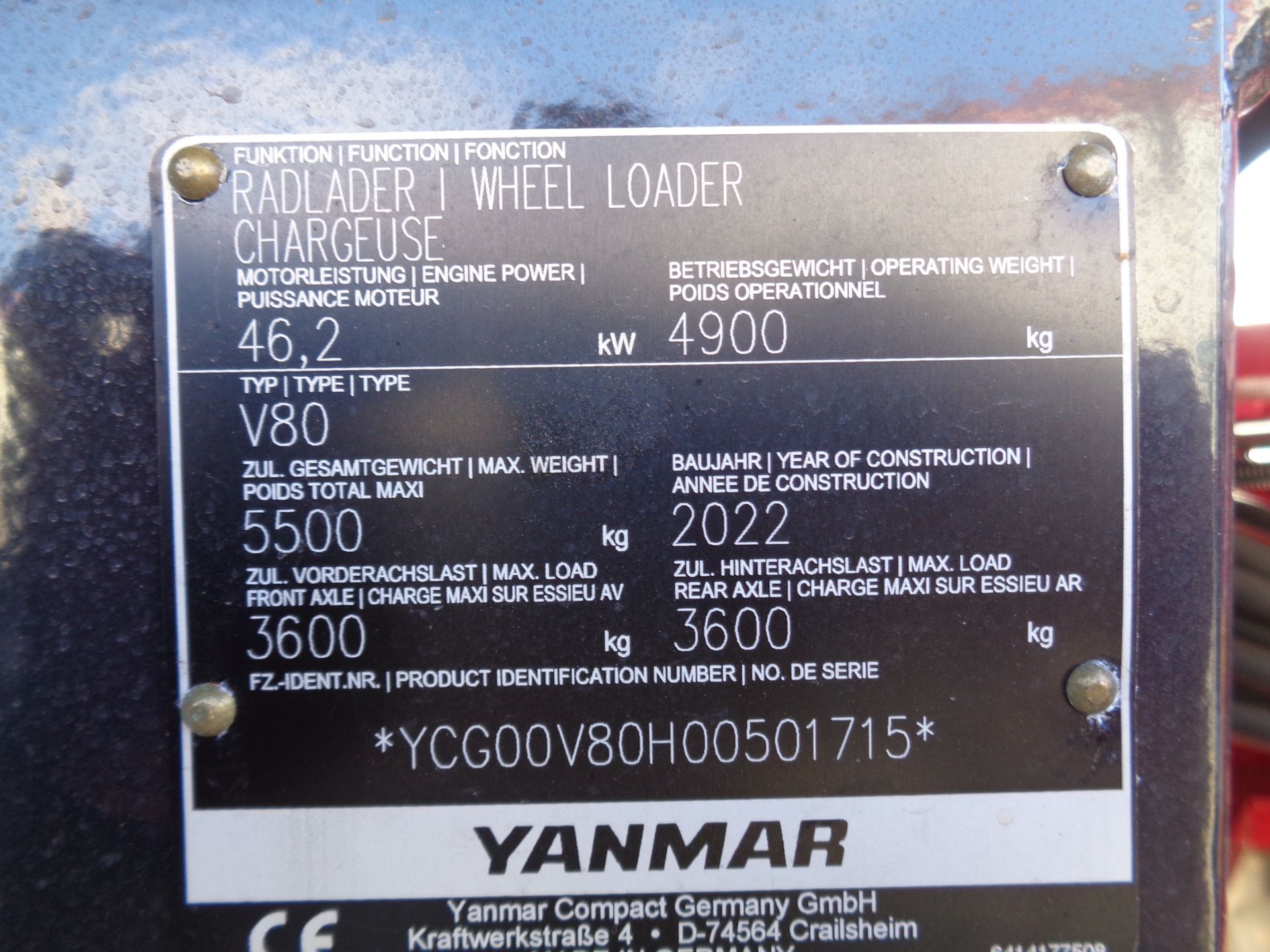 UNUSED 2022 Yanmar V80 Stage 5 Wheel Loader - Image 12 of 12