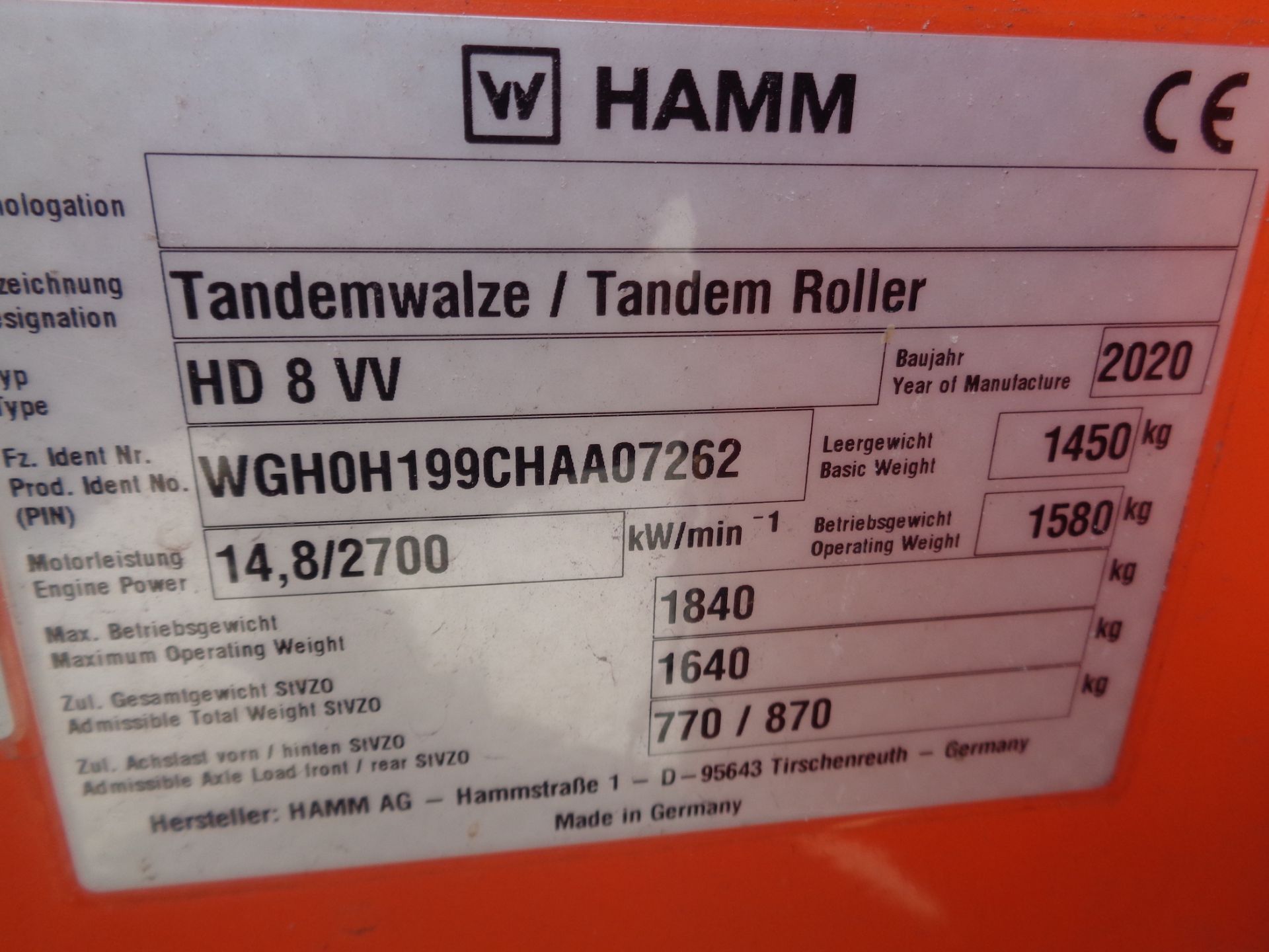 2020 Hamm HD8VV Roller - Image 5 of 5