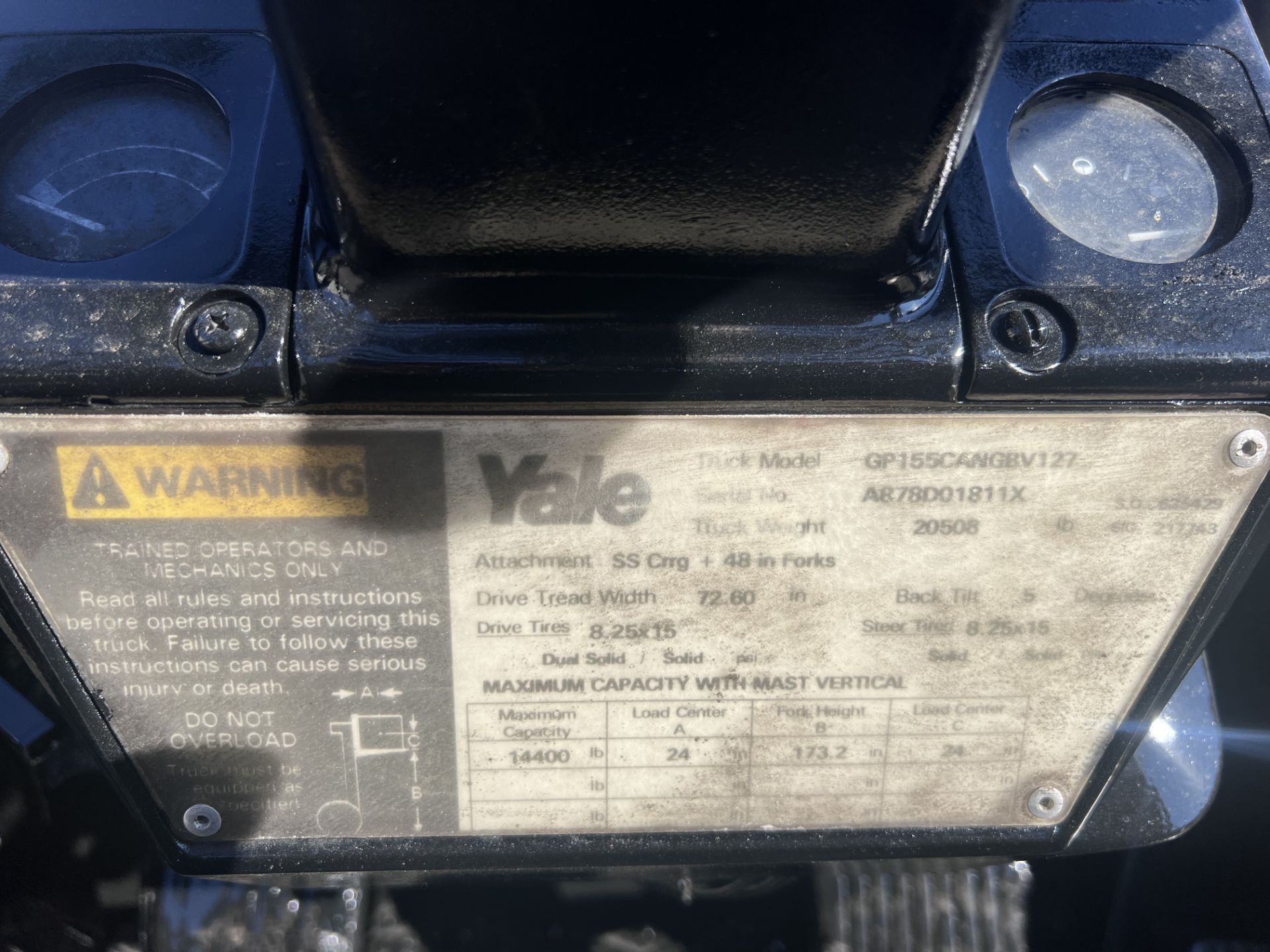 Yale GP155CA 15,000 lb Forklift - Image 8 of 9