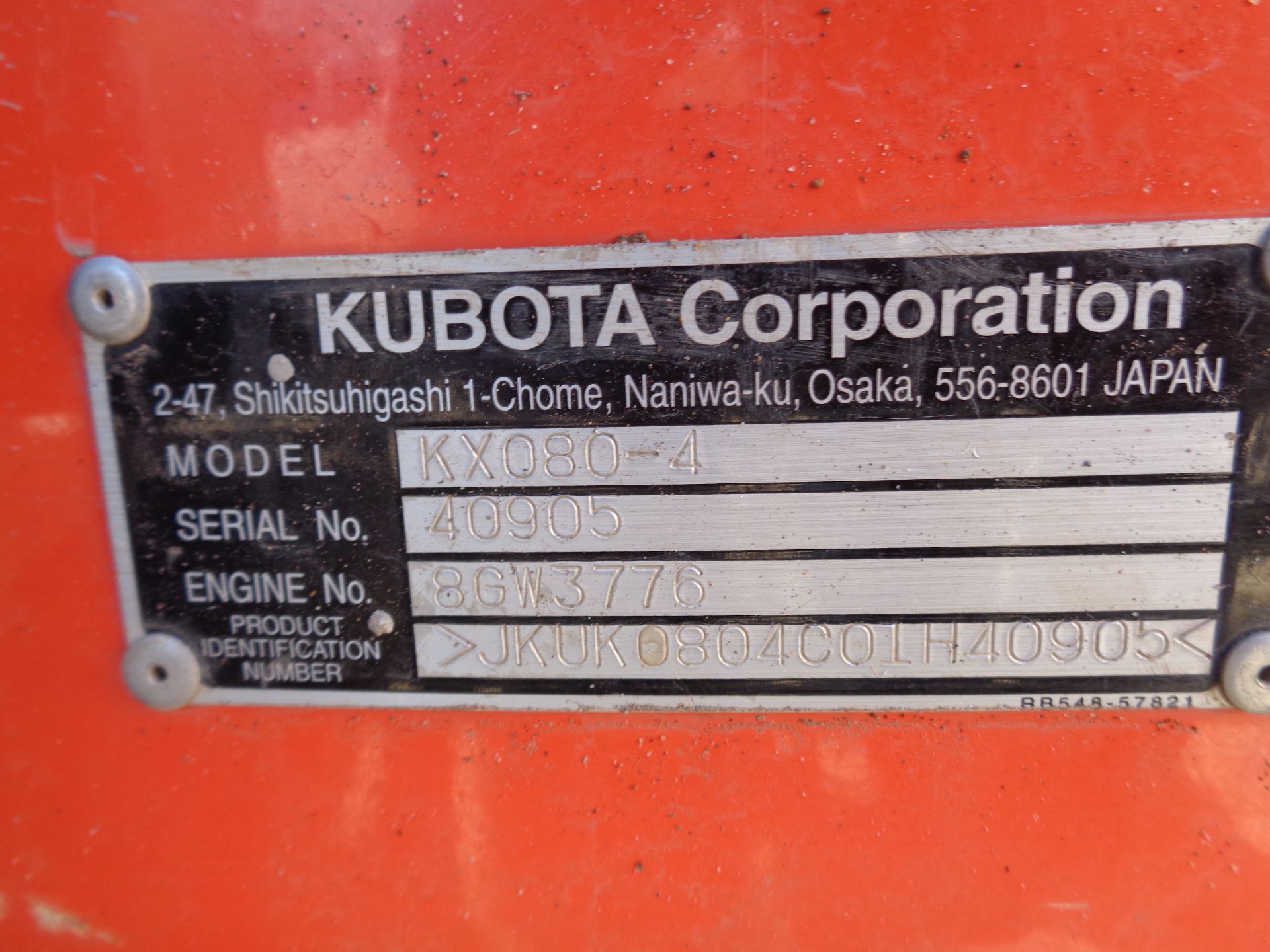2017 Kubota KX080-4 Excavator - Image 10 of 10