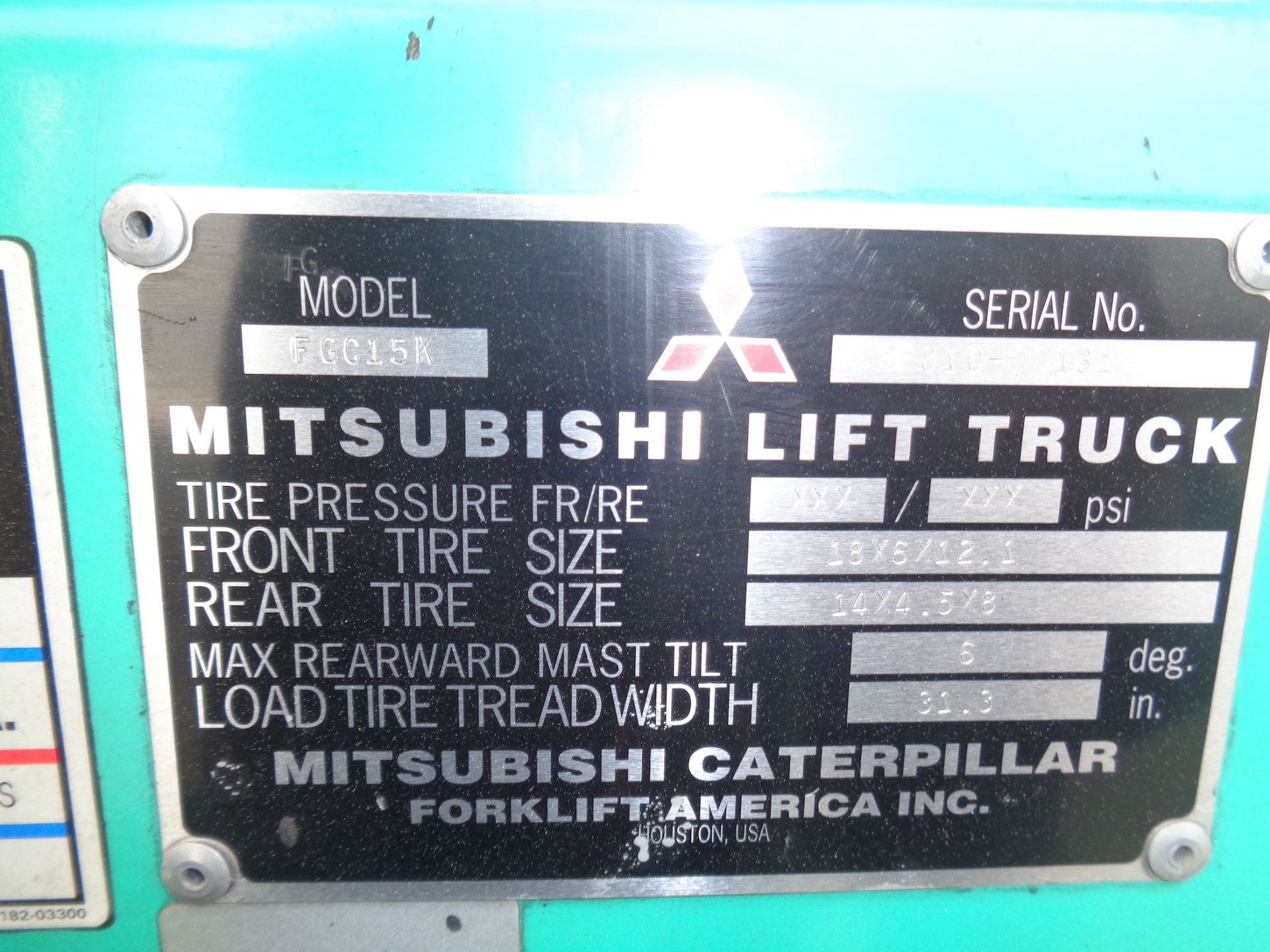 Mitsubishi FGC15K 3,000lb Forklift - Image 9 of 10