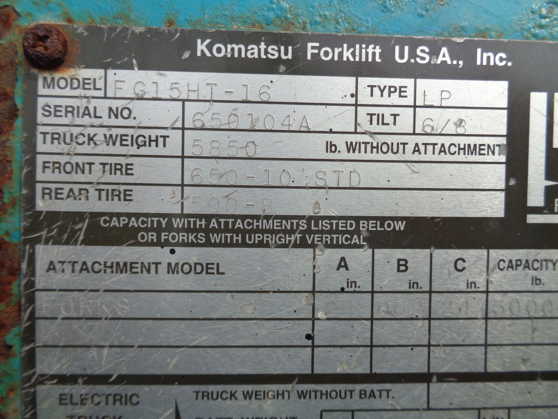 Komatsu FG15HT-16 3,000 lb Forklift - Image 5 of 5