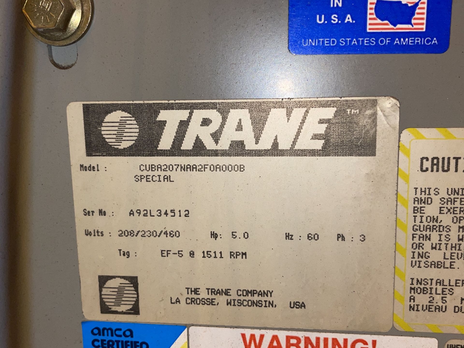 Trane Heating and Cooling System (BS22) - Image 8 of 9