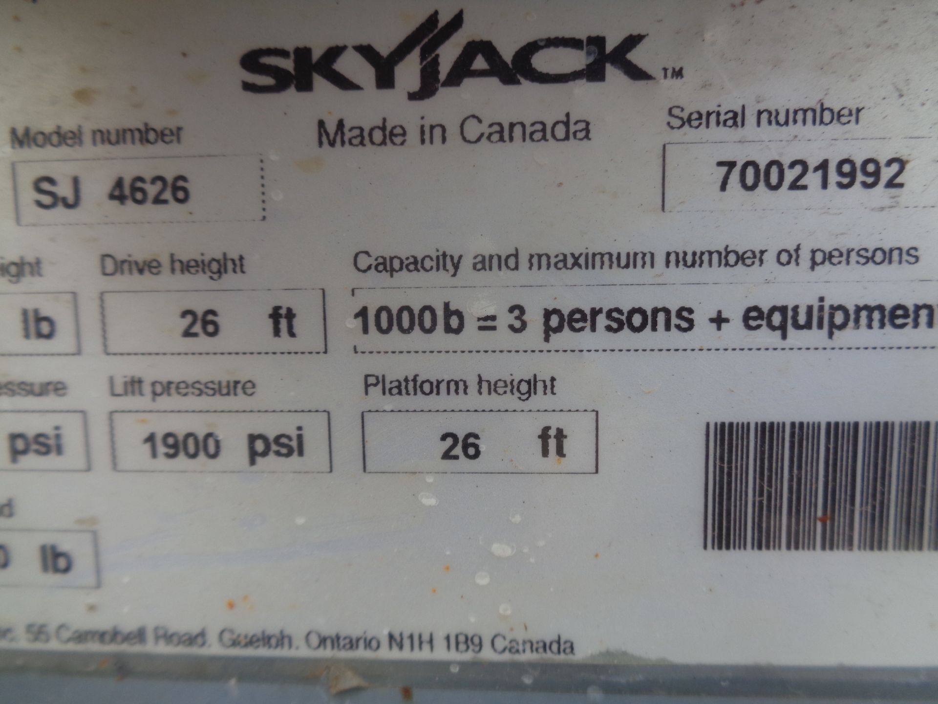 2014 Skyjack SJ4626 26ft Scissor Lift - Image 10 of 10