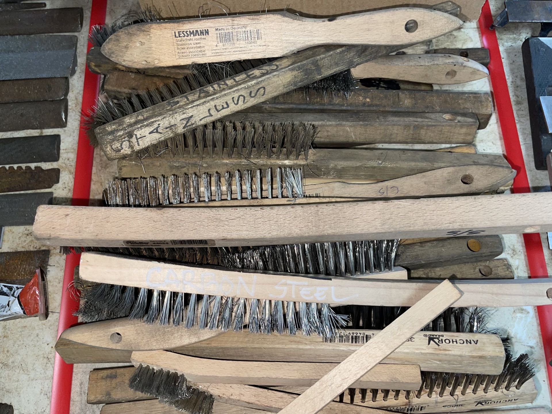 Lot of Curved Handle Stainless Steel Scratch Brush - Upland - Image 4 of 7