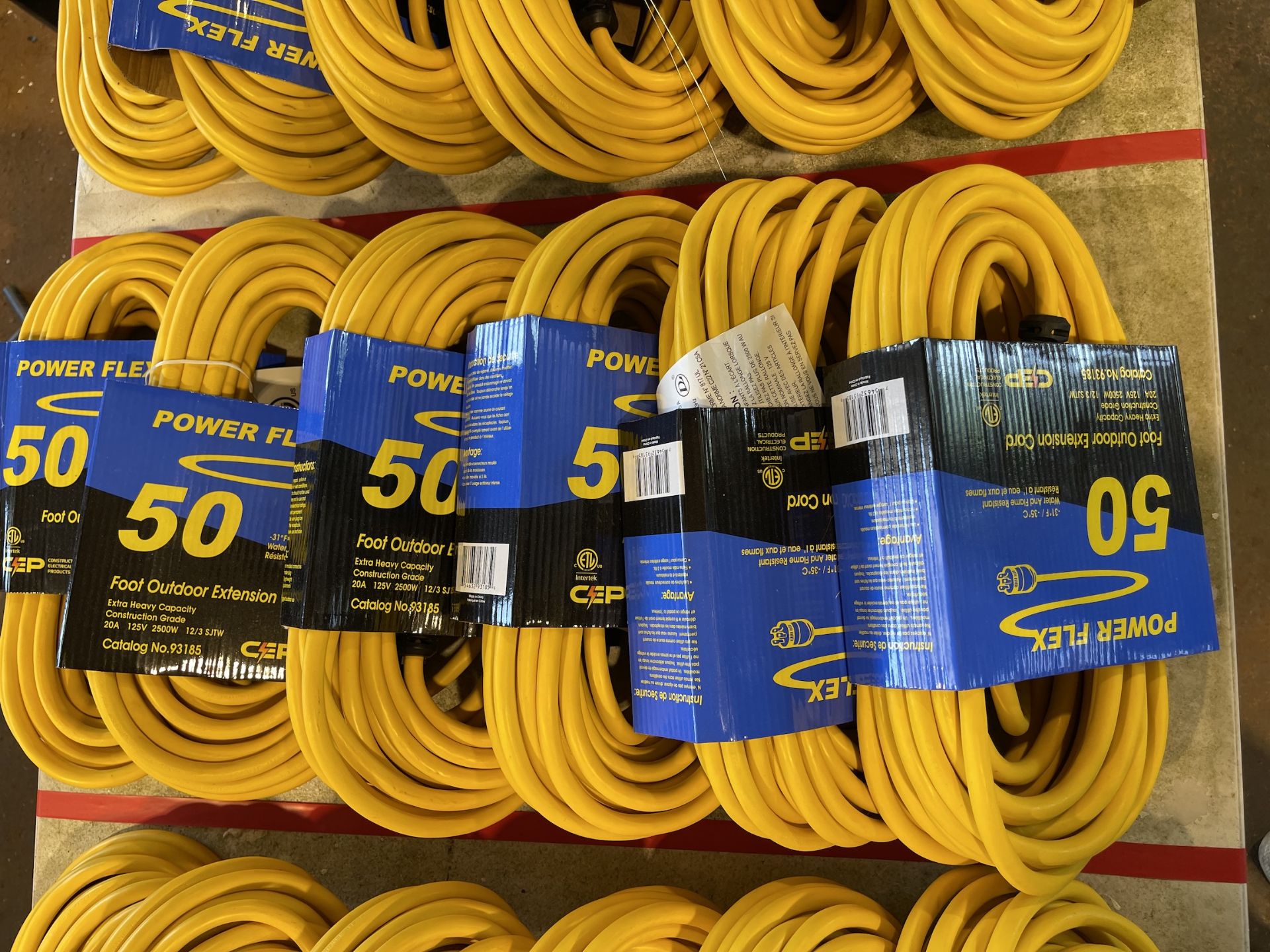 Lot of 6 50ft Outdoor Extension Cords - Upland