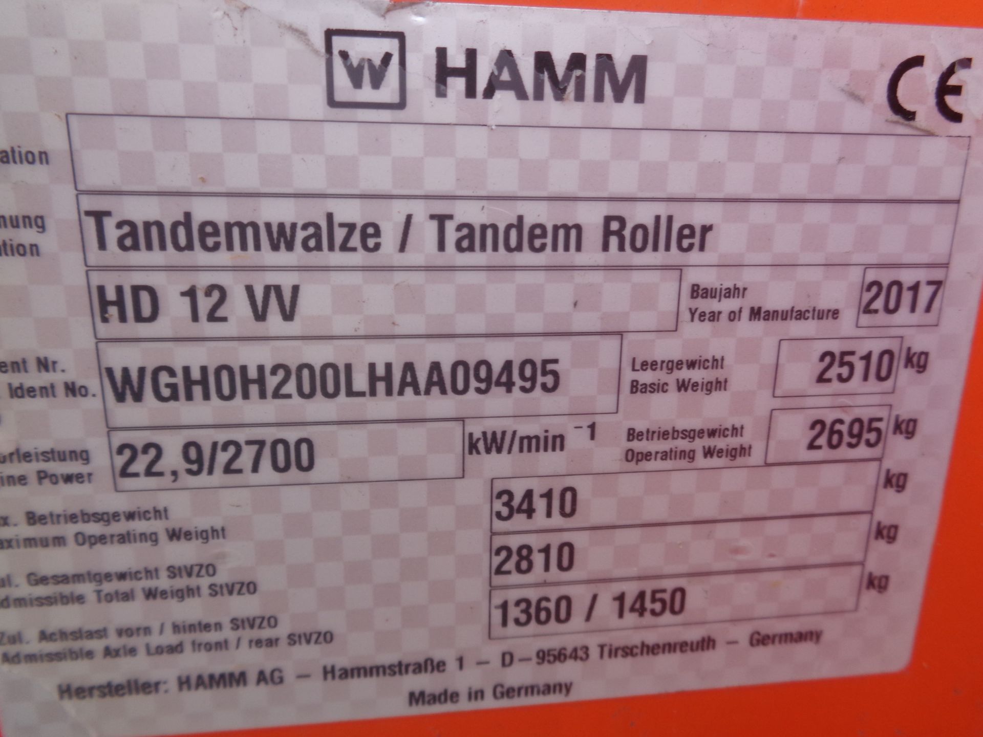 2017 Hamm HD12 Roller - Lester, PA - Image 8 of 8