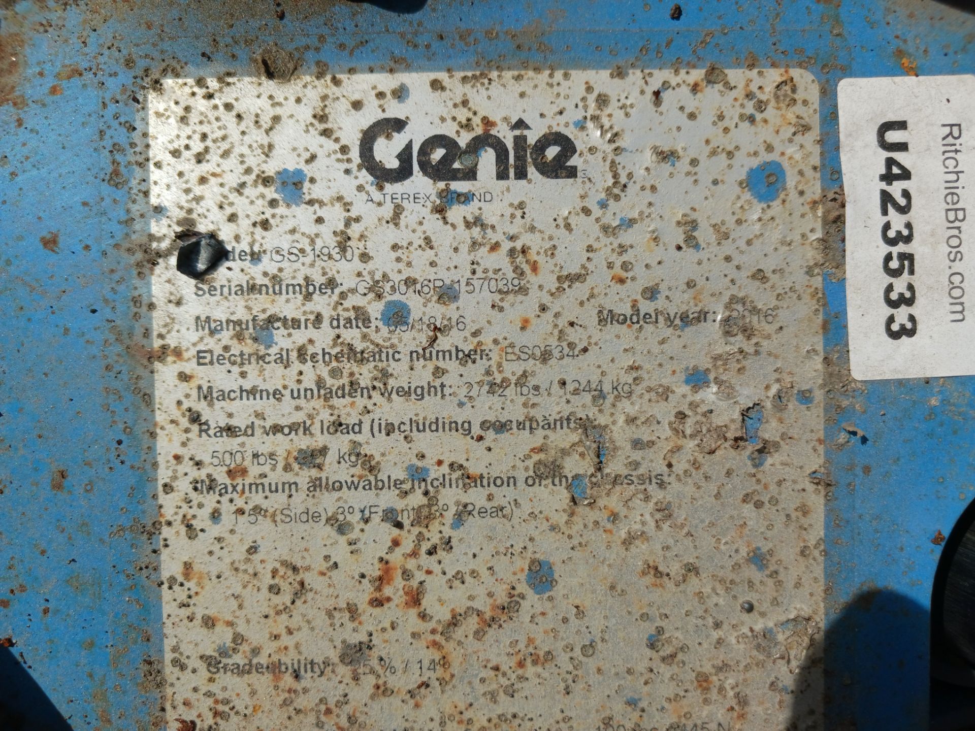 2016 Genie GS1930 19ft 500lb Scissor Lift - Lester, PA - Image 17 of 19