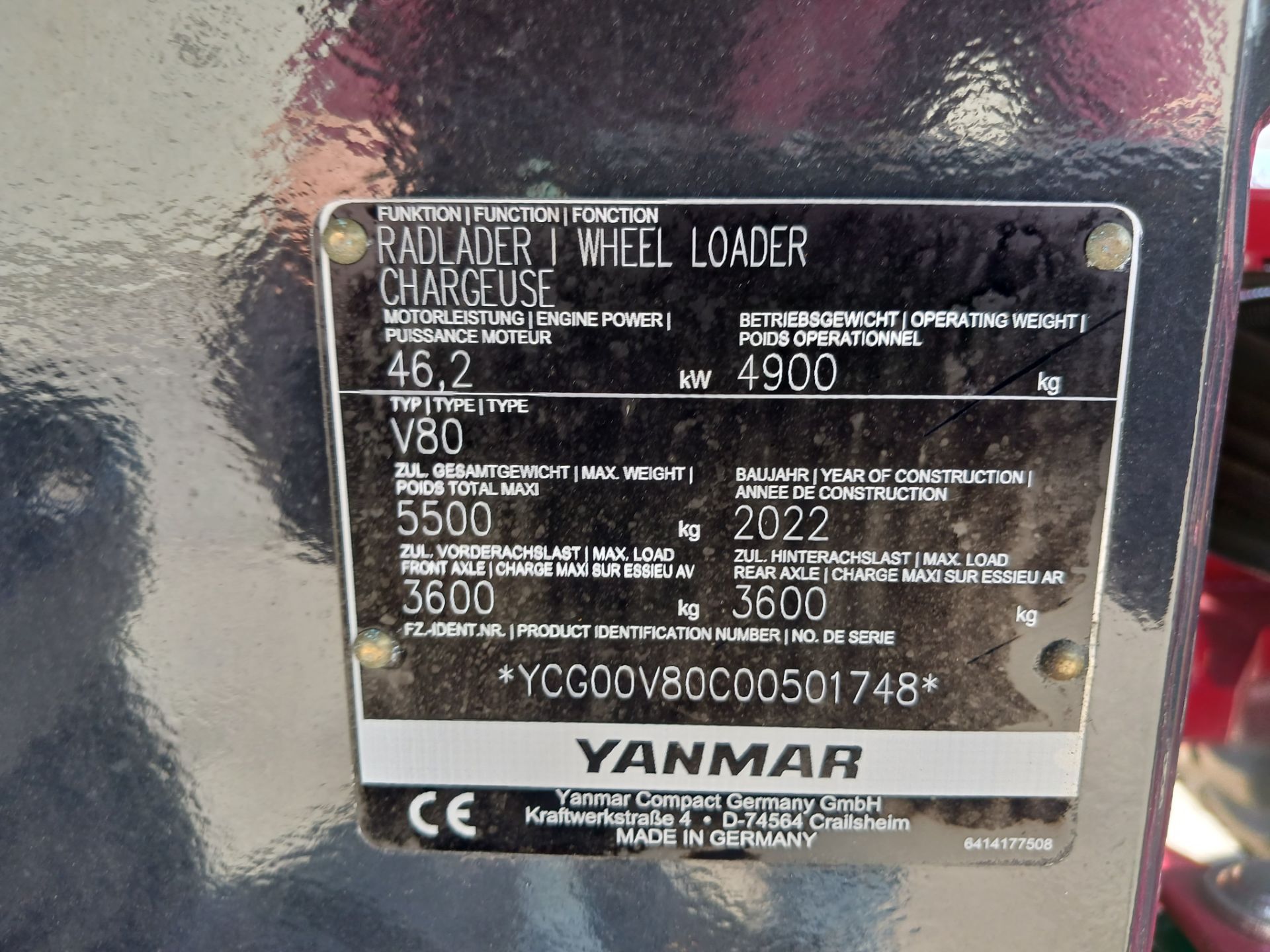 UNUSED 2022 Yanmar V80 Stage 5 Wheel Loader - Lester, PA - Image 16 of 16
