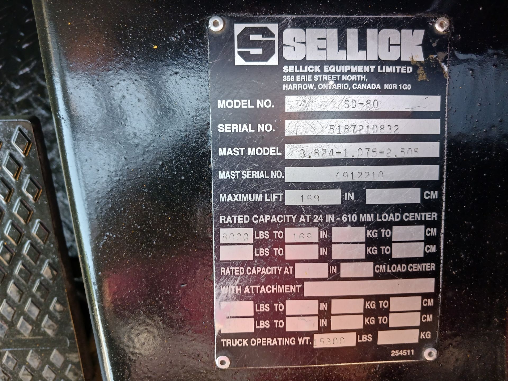 Sellick SD-80 8,000 lb Forklift - Lester, PA - Image 14 of 14