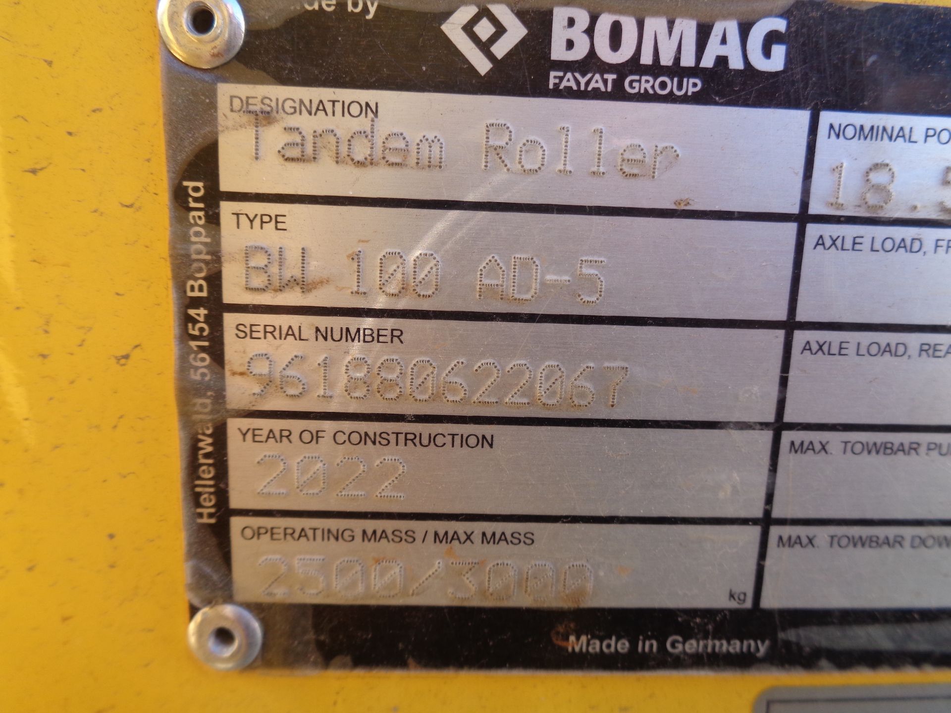 UNUSED 2022 Bomag BW100 AD-5 Drum Roller - Lester, PA - Image 8 of 8