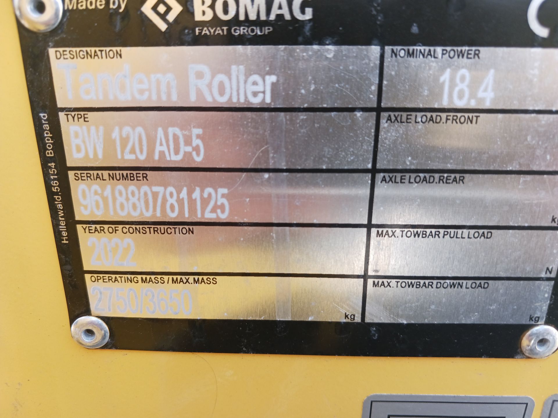 Unused 2022 Bomag BW120 AD-5 Roller - Lester, PA - Image 13 of 13