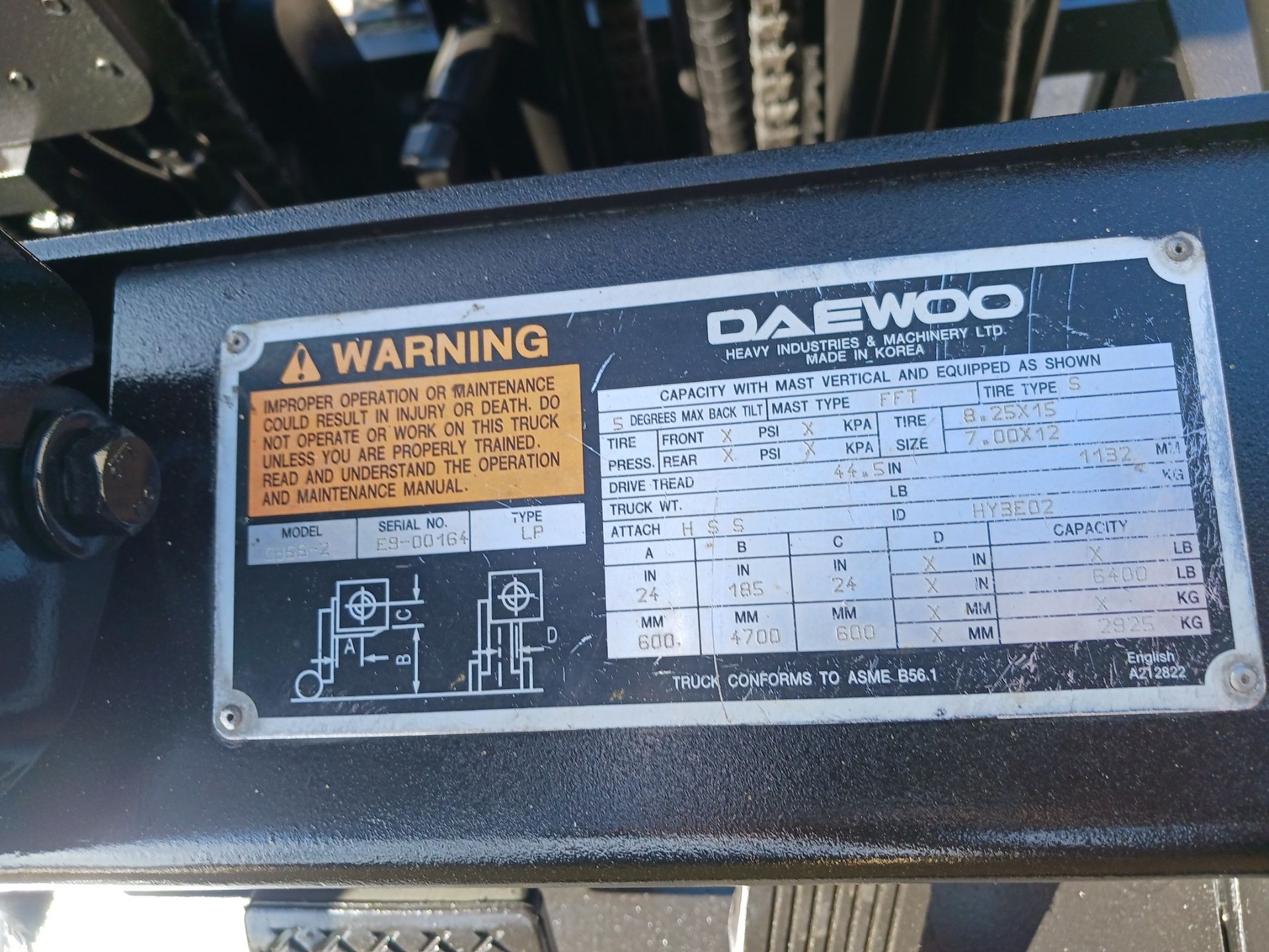 Daewoo G35S-2 7,000 lb Forklift - Image 15 of 15