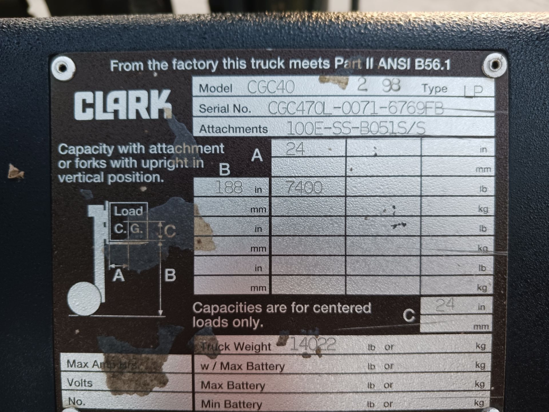 Clark CGC40 8,000lb Forklift - Image 20 of 21