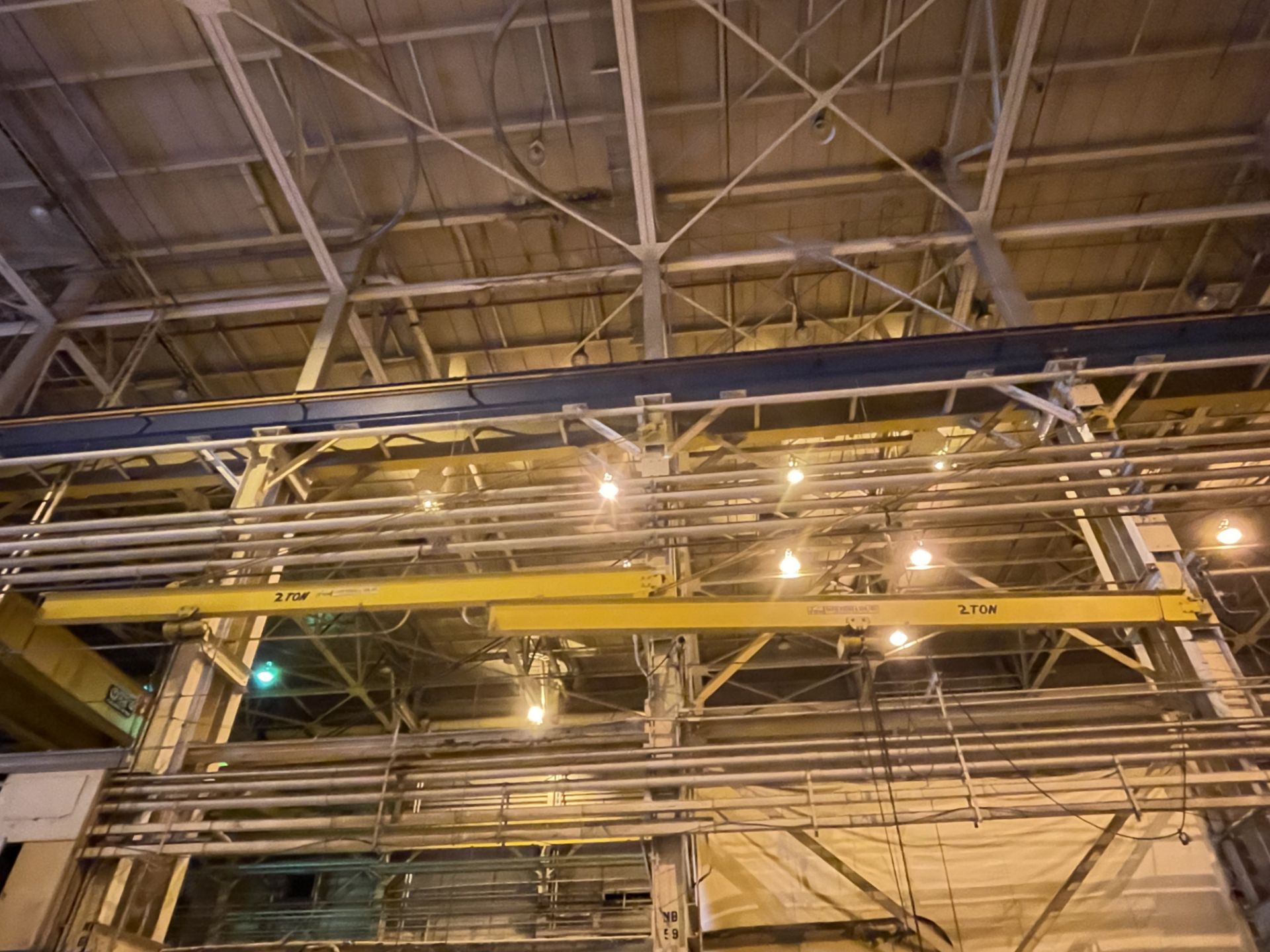 Lot of 2 Two Ton Jib Cranes with Hoist (IV32)