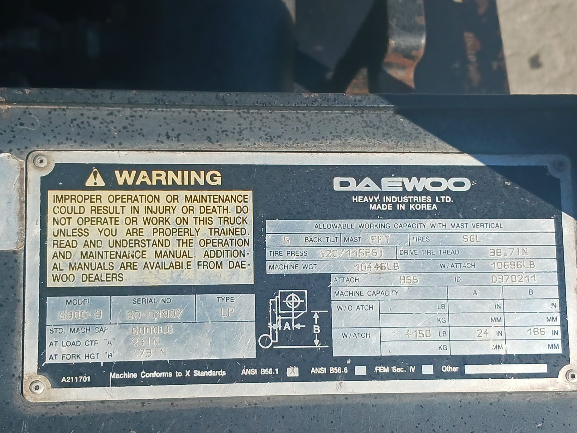 Daewoo G30S-3 6,000lb Forklift - Image 18 of 18